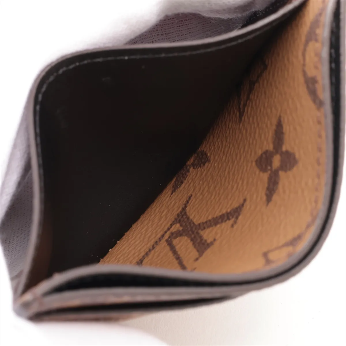 Monogram Reverse Portecarte Simple M69161 Camel x Black Pass Case (RFID Activated) — view 5