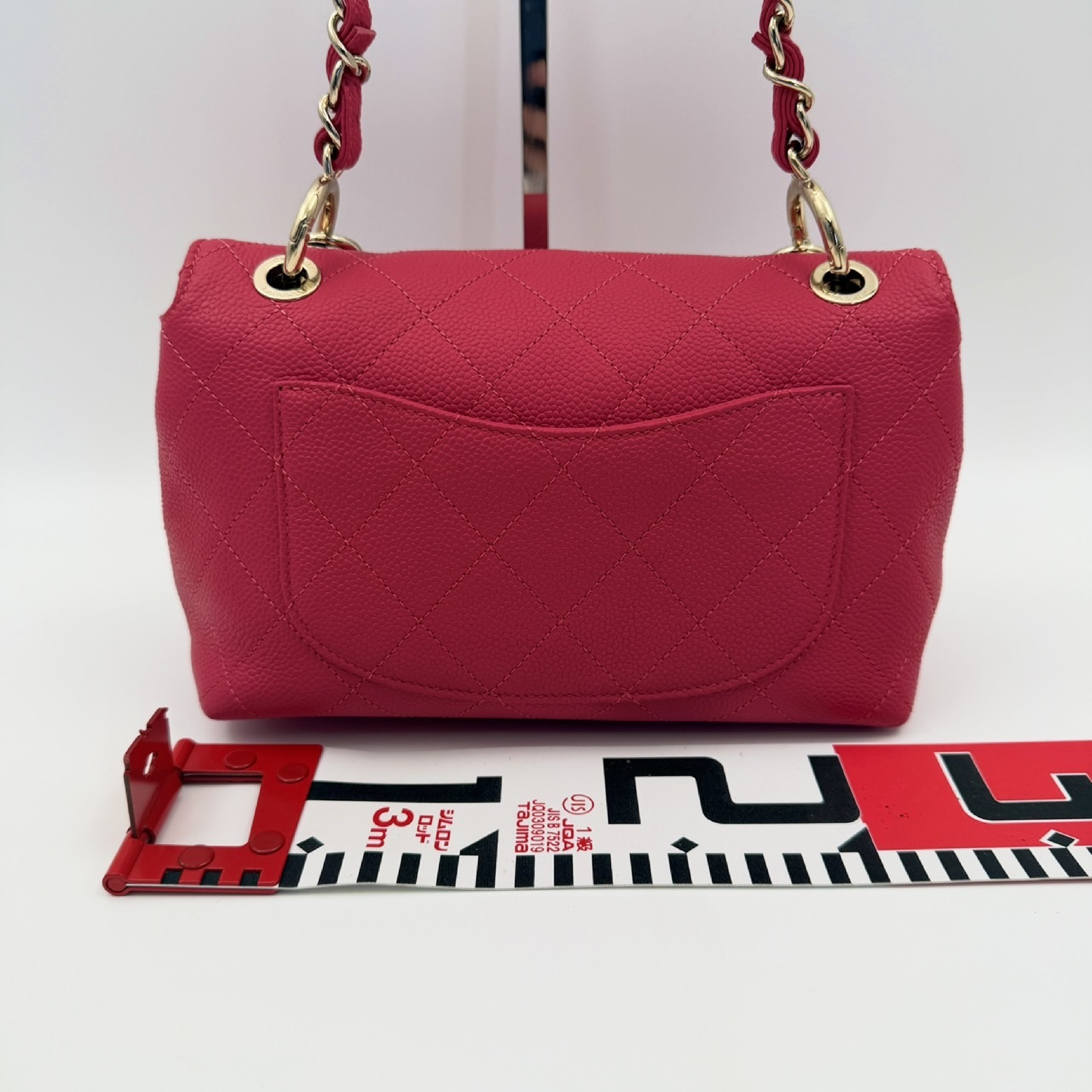 Mini Matelassé Caviar Skin Pink Shoulder Bag — view 2