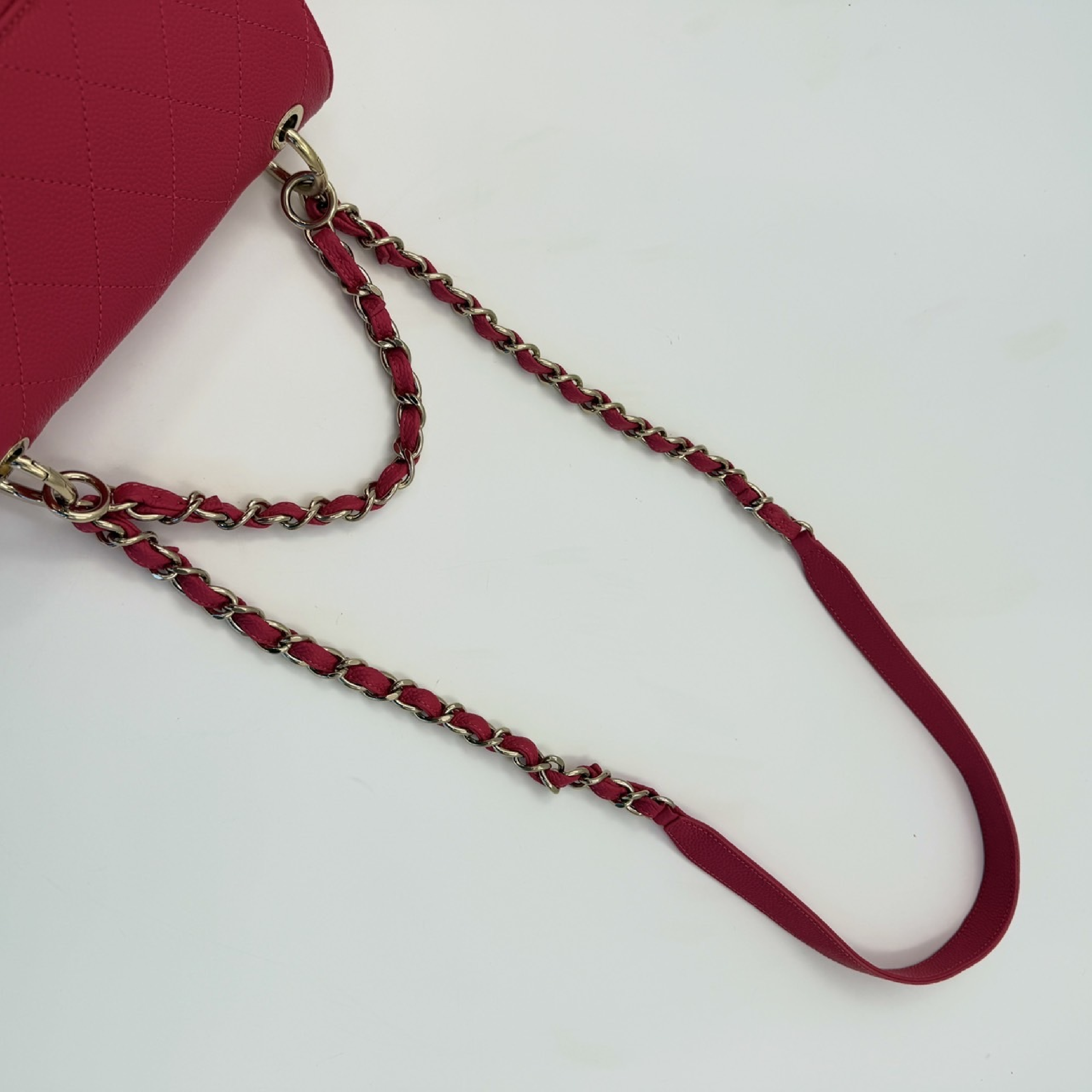 Mini Matelassé Caviar Skin Pink Shoulder Bag — view 5