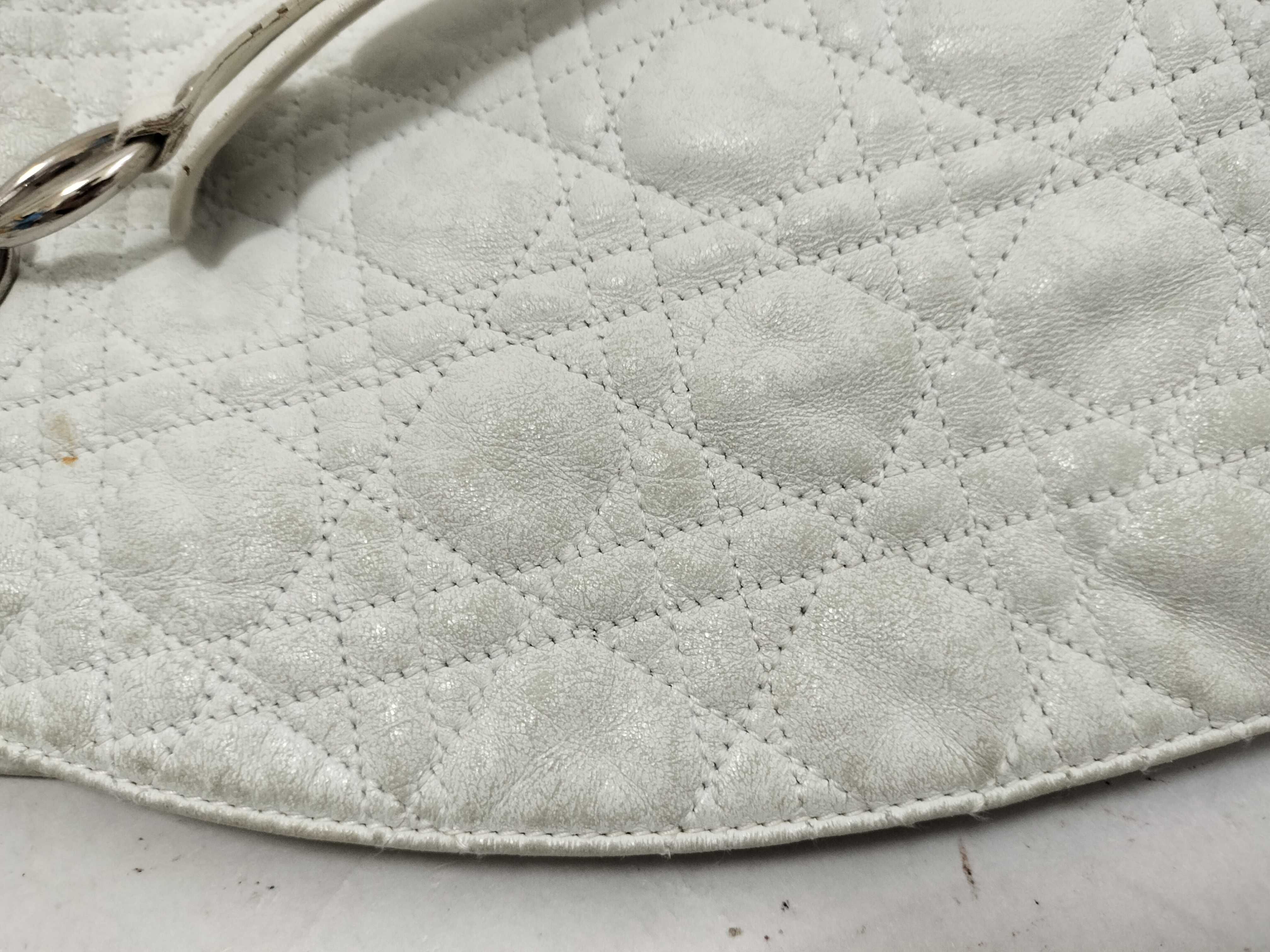 Cannage Leather Chain Shoulder Bag White Shoulder Bag — view 13