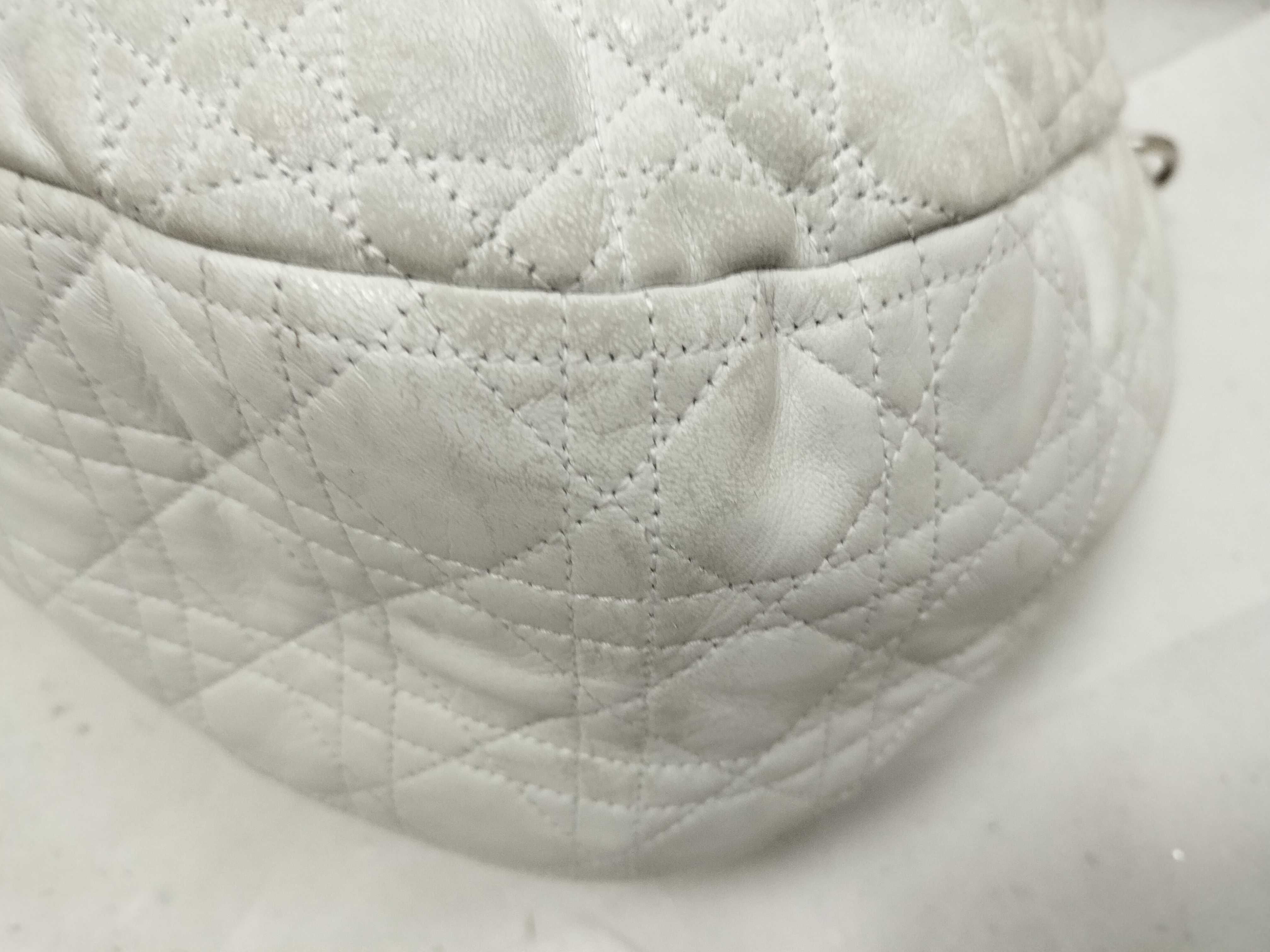 Cannage Leather Chain Shoulder Bag White Shoulder Bag — view 6