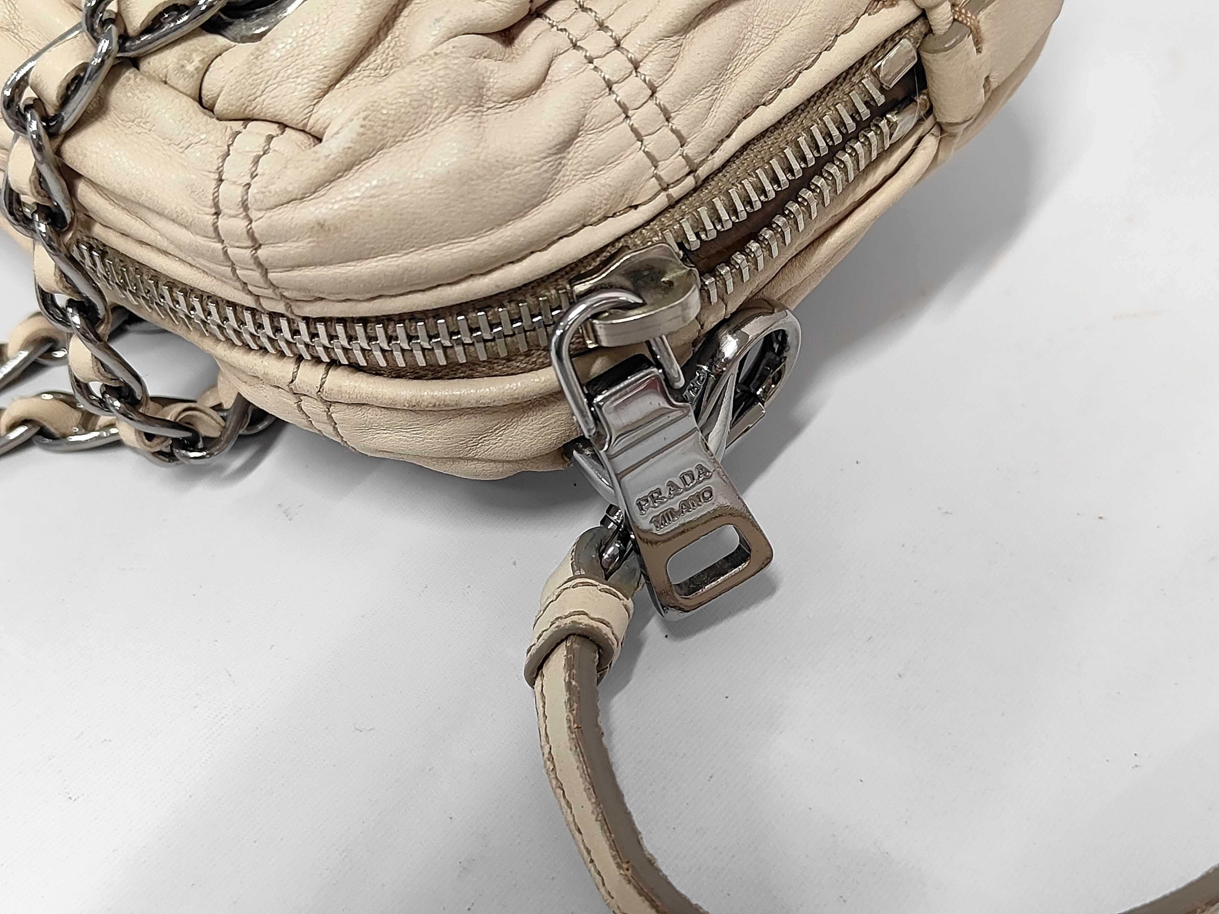 Nappa Gaufre Gathered Chain Shoulder Bag — view 7