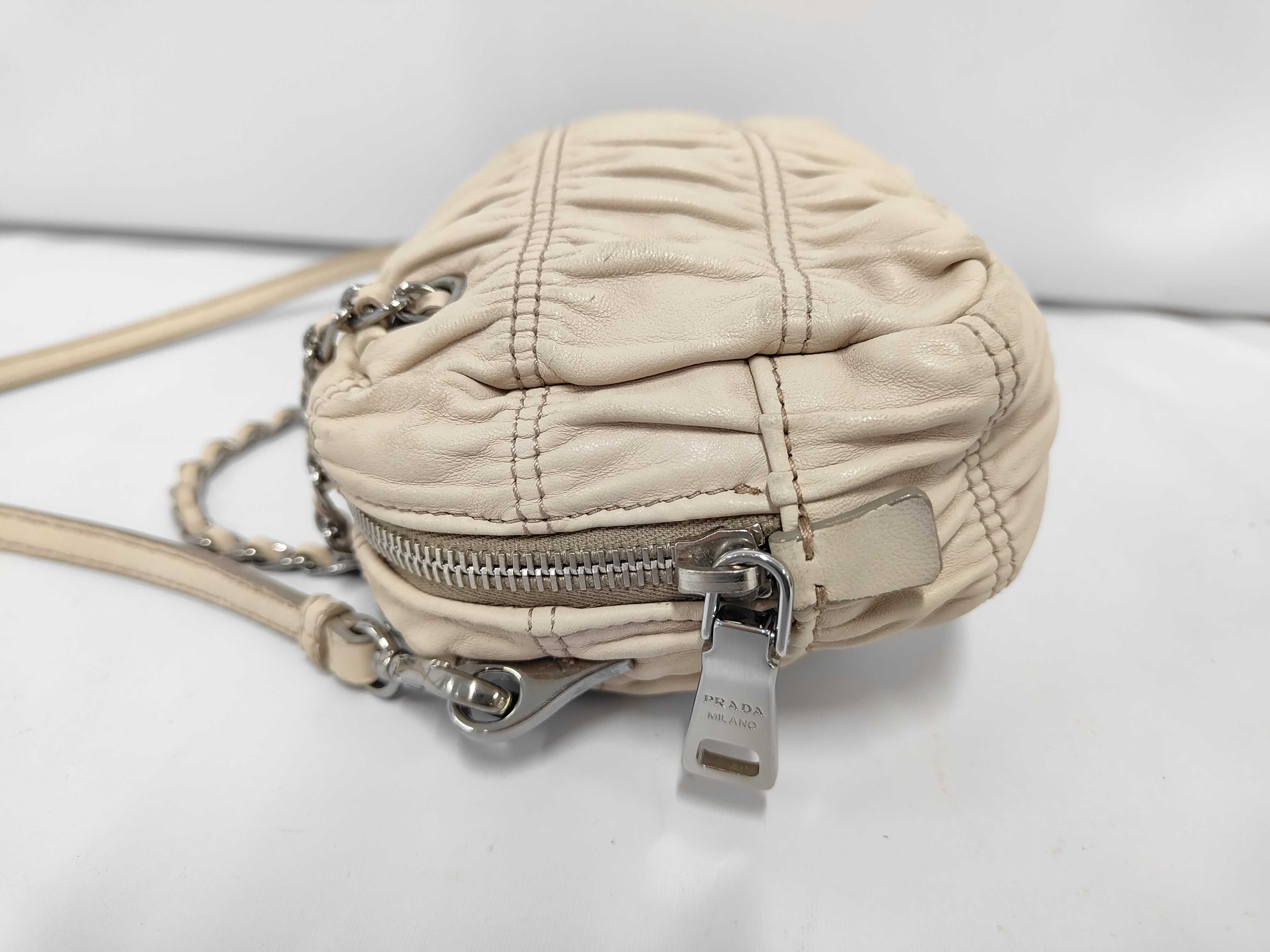 Nappa Gaufre Gathered Chain Shoulder Bag — view 8