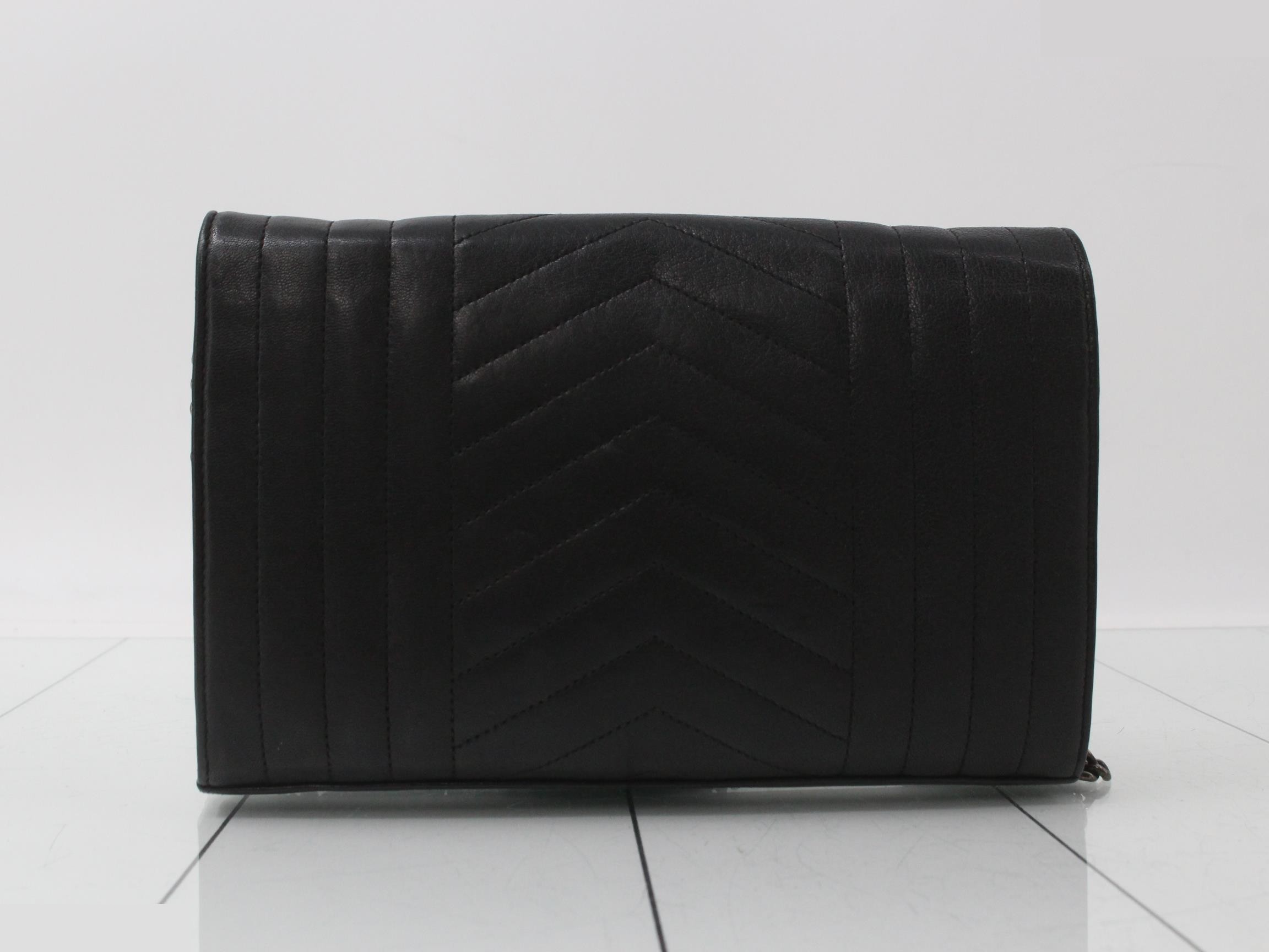 Leather Chain Wallet, Black — view 2