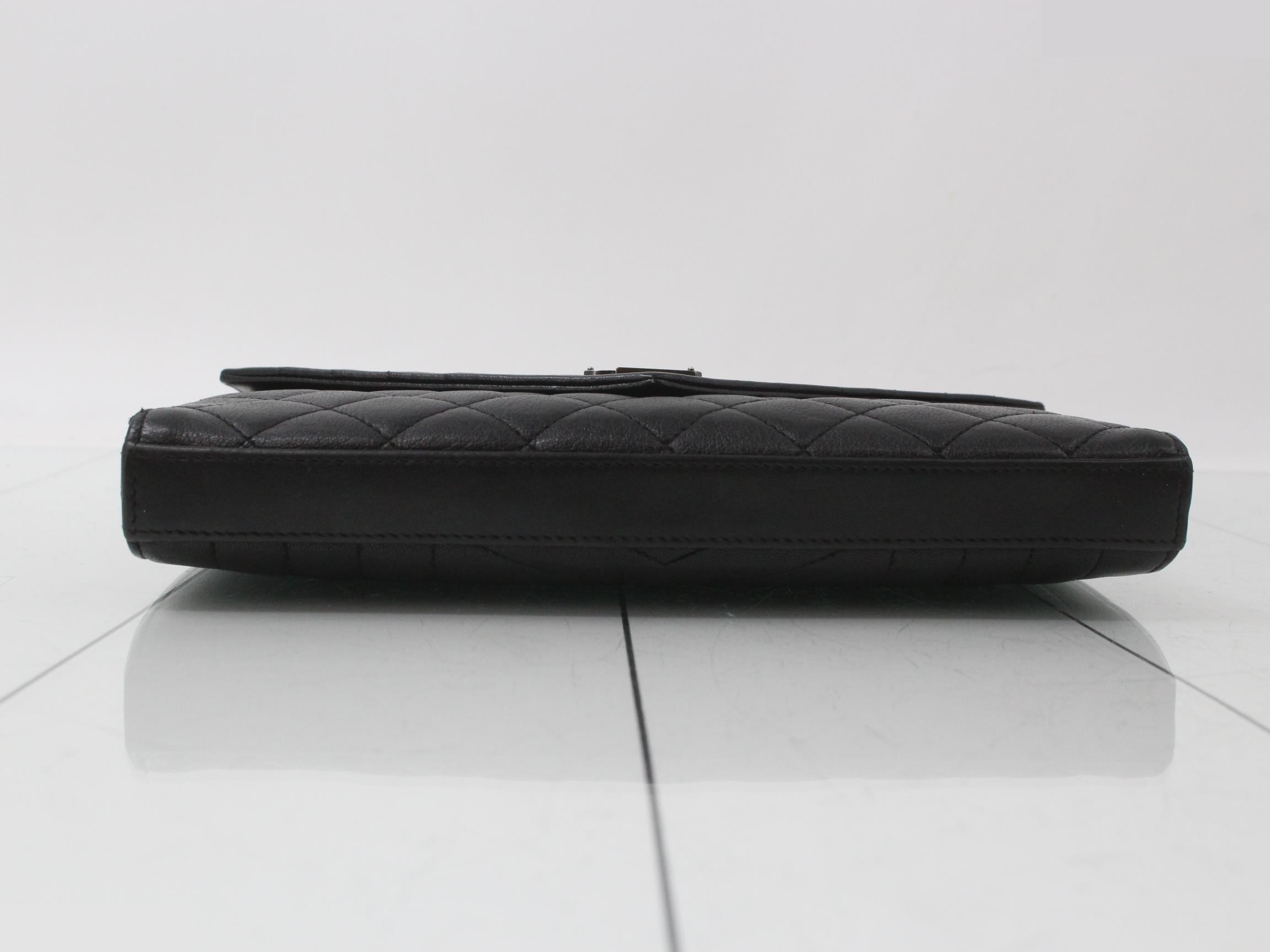 Leather Chain Wallet, Black — view 3