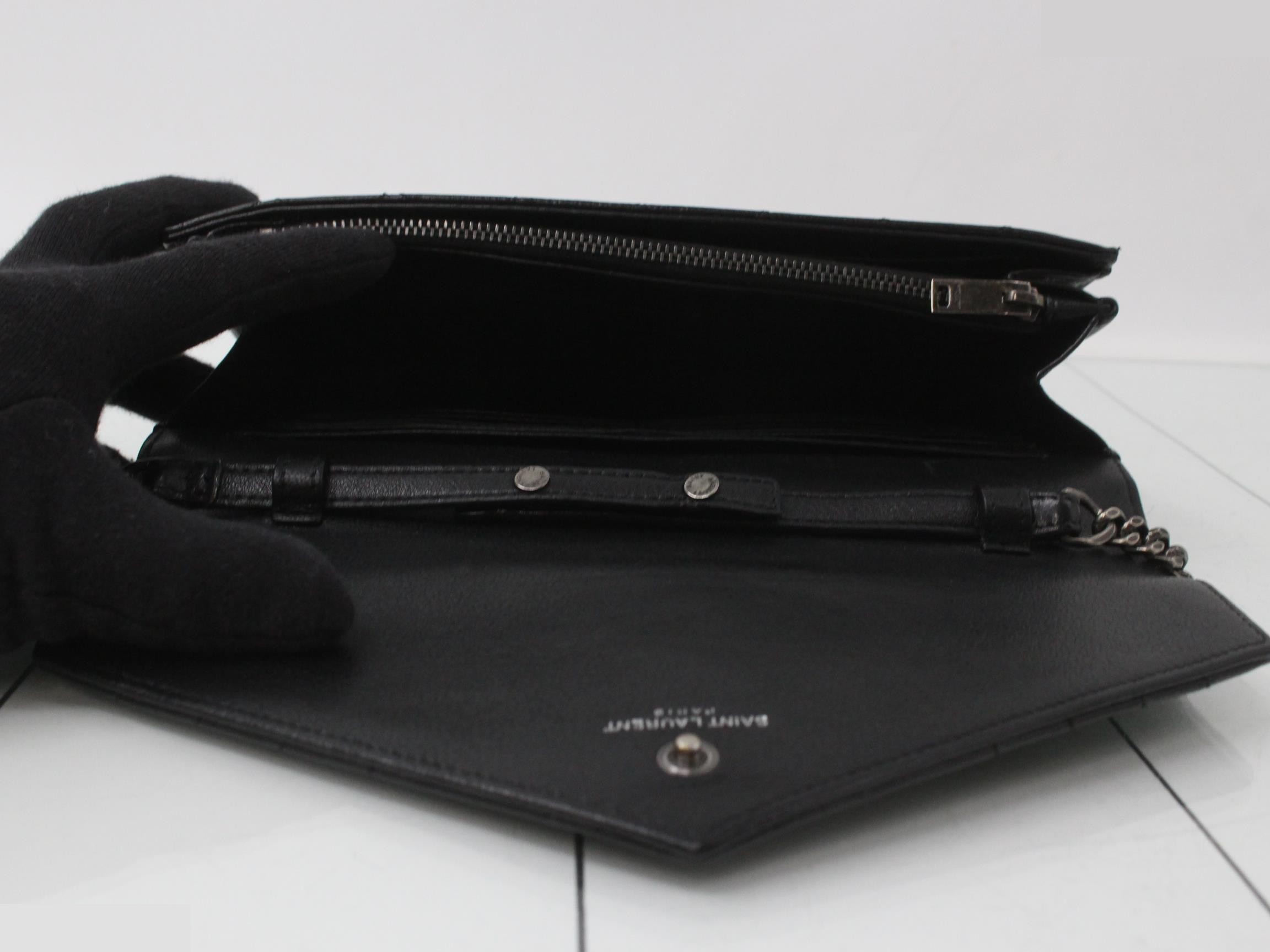 Leather Chain Wallet, Black — view 4