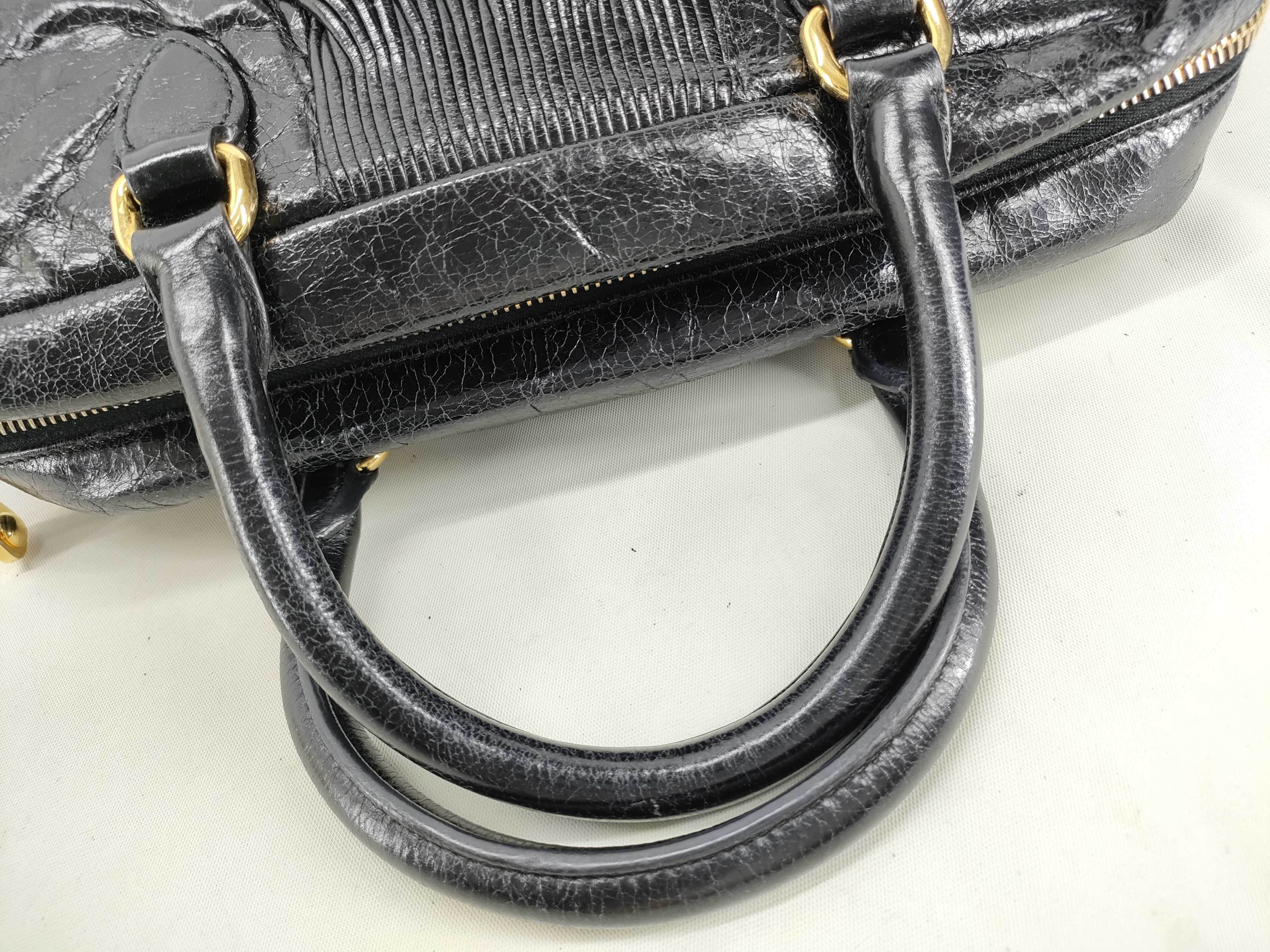 2-way Gathered Handbag/Shoulder Bag, Black Handbag — view 4