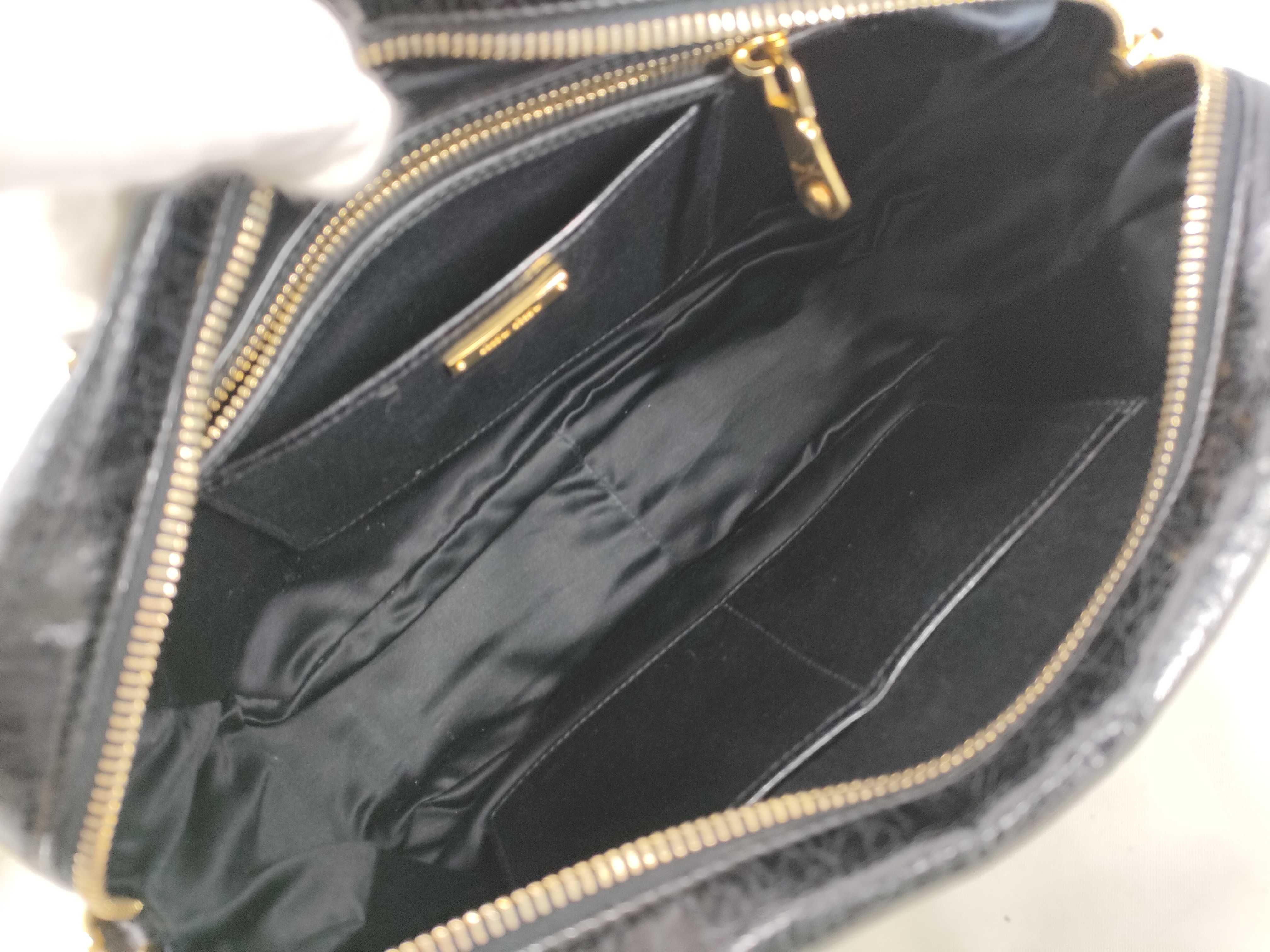 2-way Gathered Handbag/Shoulder Bag, Black Handbag — view 9
