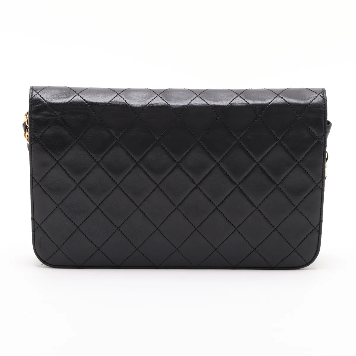 Matelassé Lambskin Chain Shoulder Bag, Push-Lock, Black with Gold Hardware, 250283 (Serial Number 0) — view 2