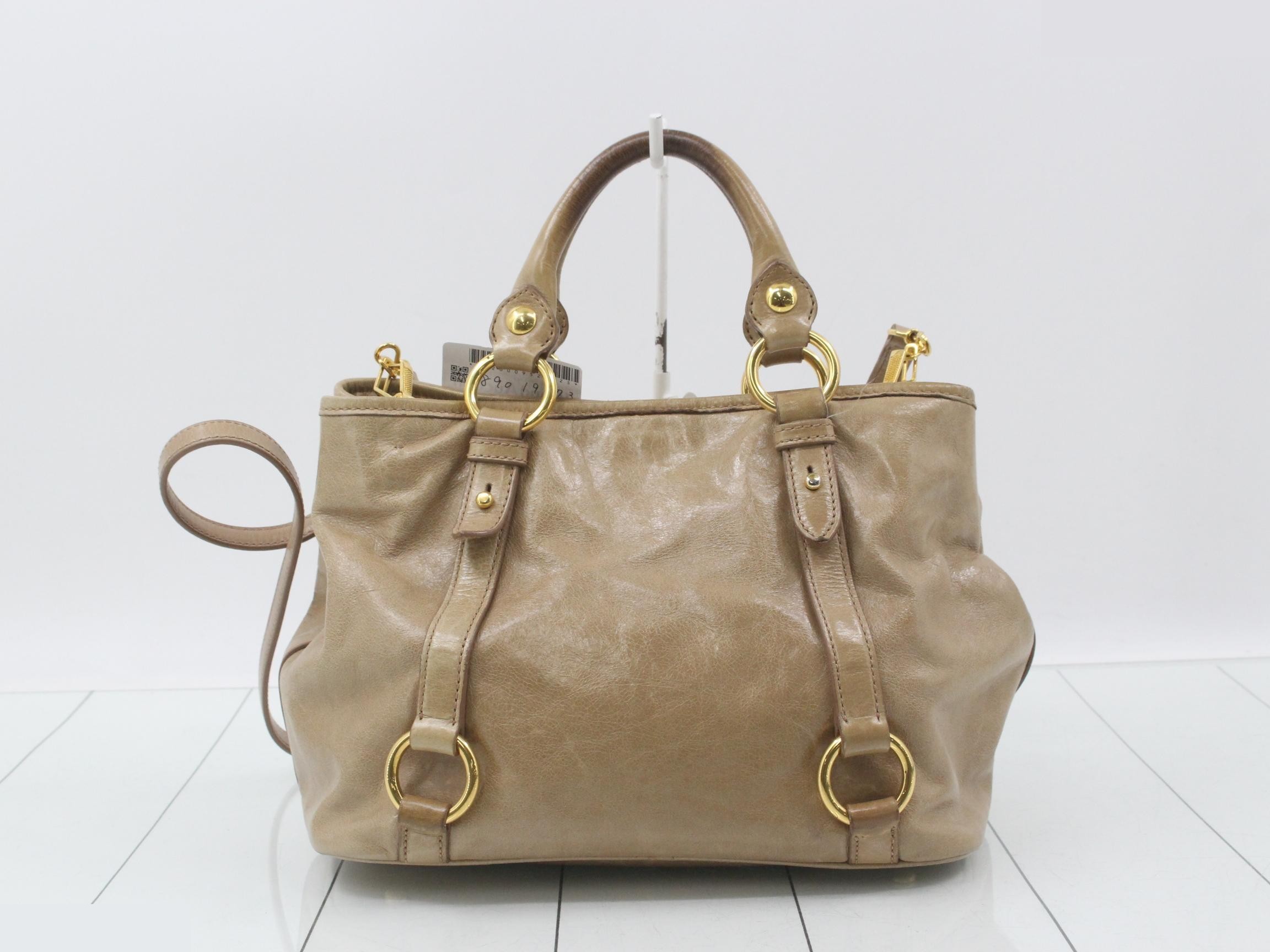 Other lines: Bags - 2-way bag with long strap, leather, beige — view 2