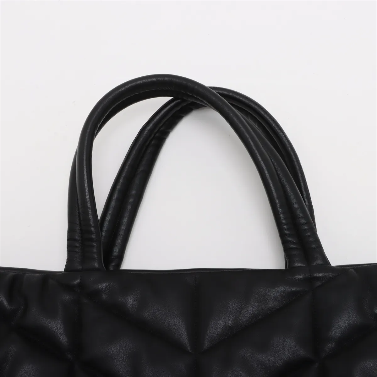 Puffer Leather Tote Bag, Black, 752888 — view 6