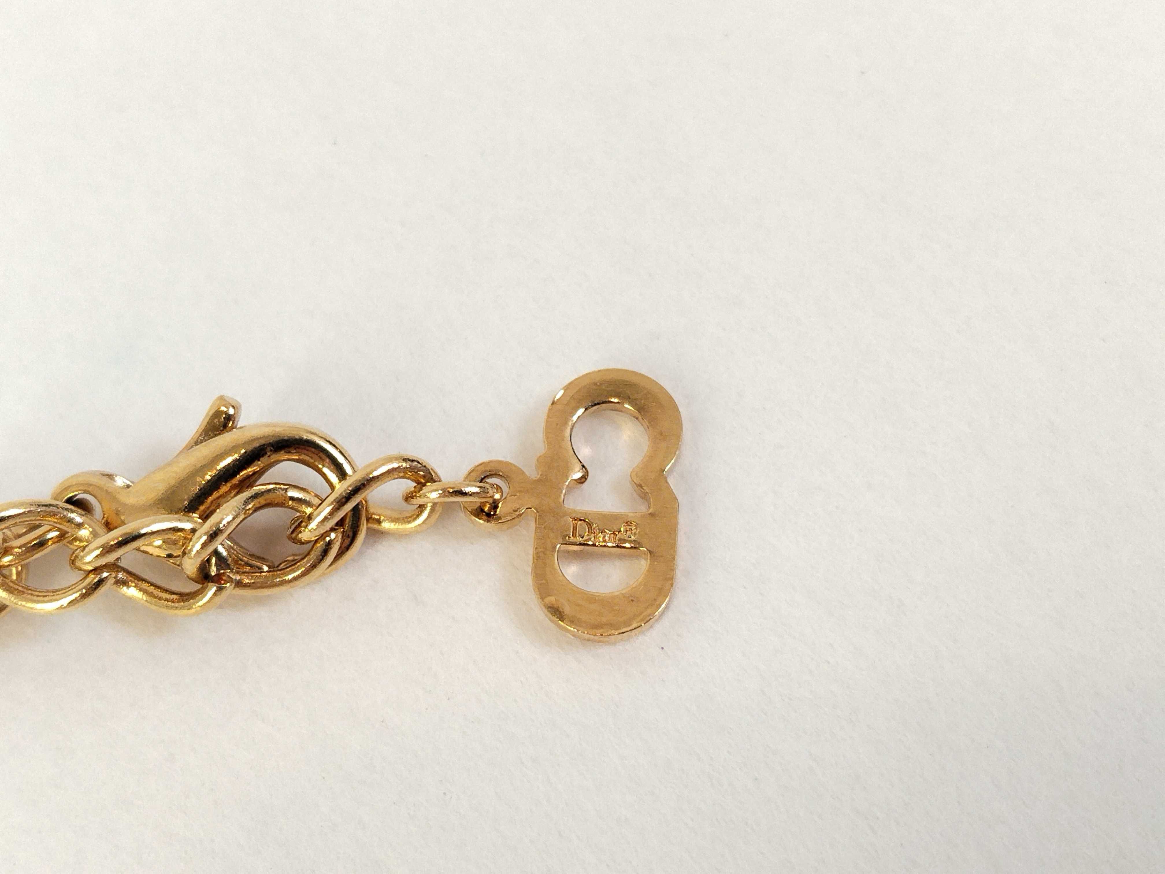 Necklace CD Logo Rhinestone GP Gold Color Necklace — view 4