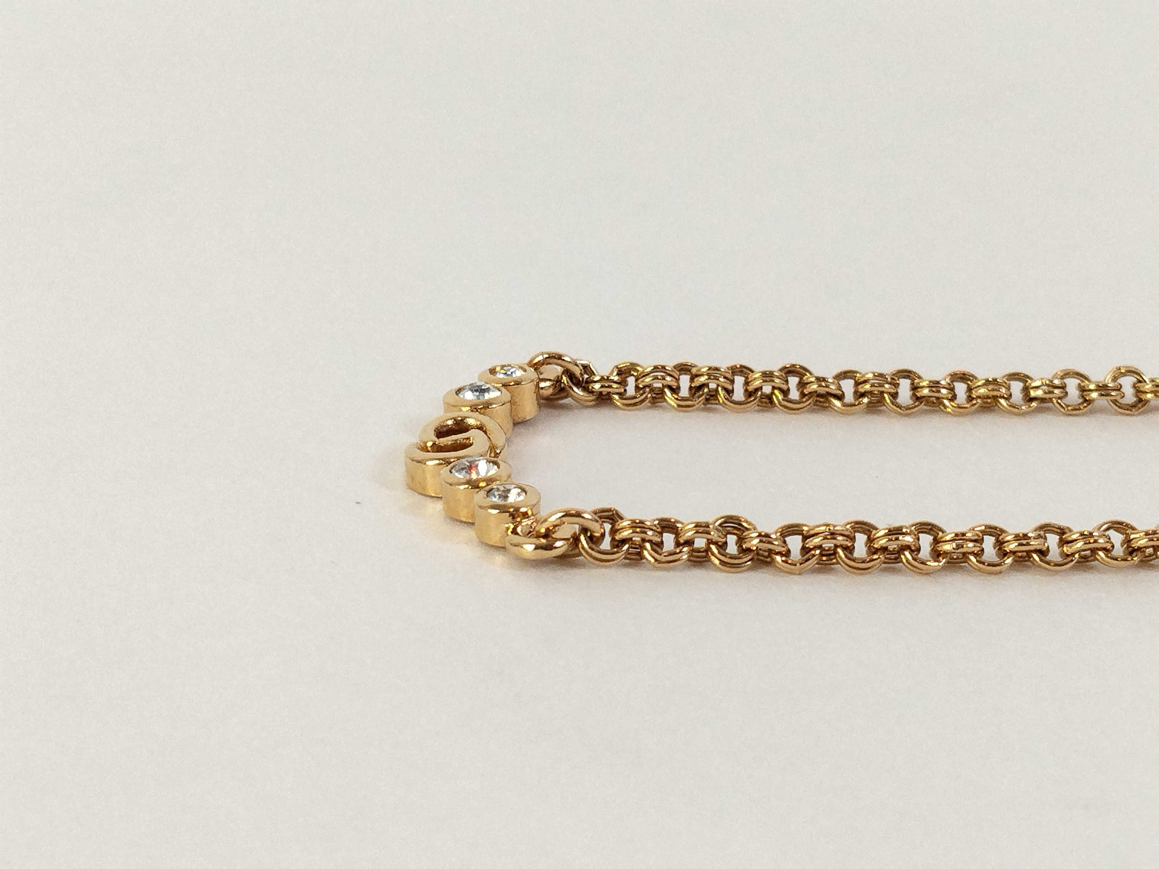 Necklace CD Logo Rhinestone GP Gold Color Necklace — view 5