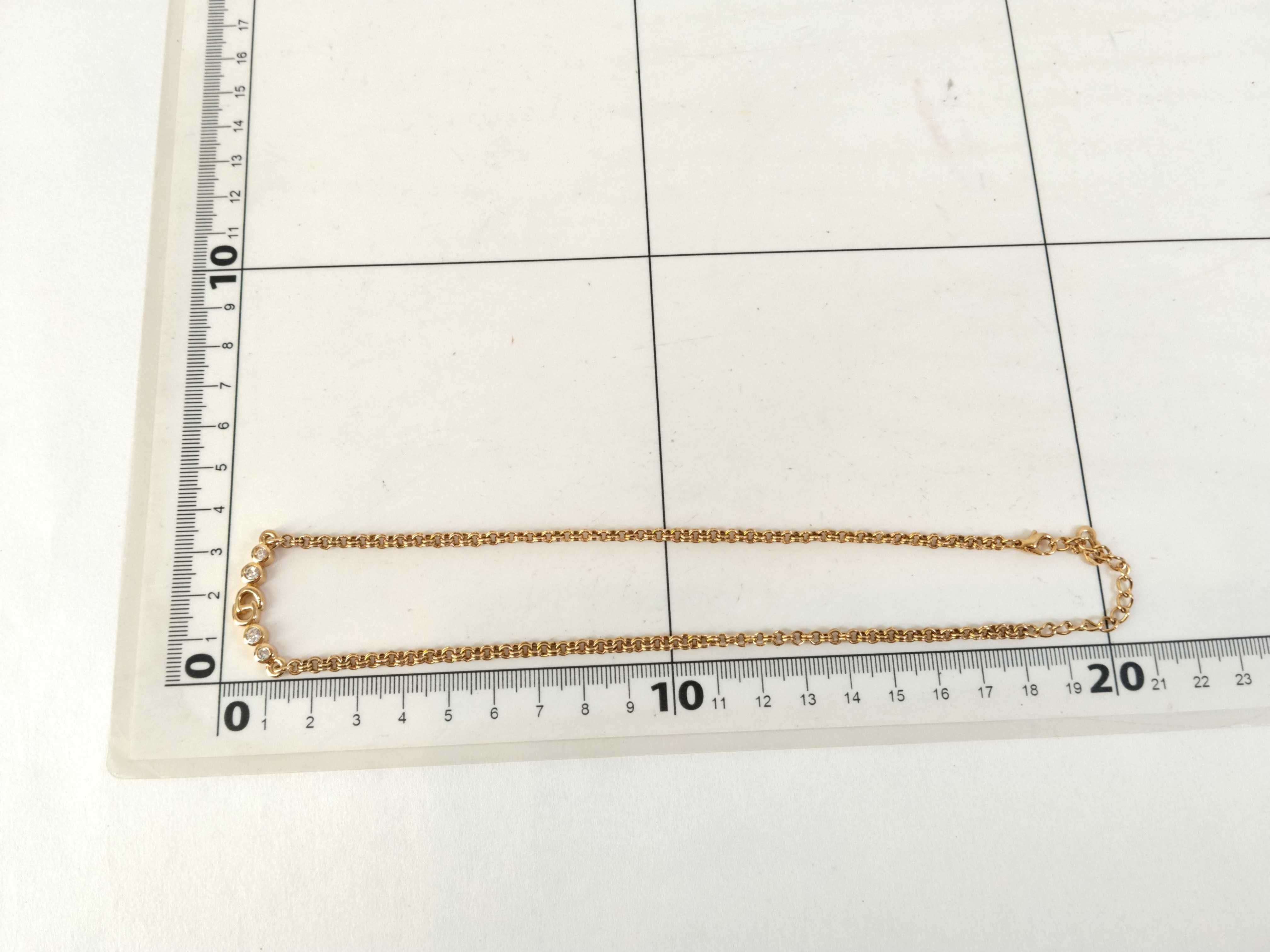 Necklace CD Logo Rhinestone GP Gold Color Necklace — view 6