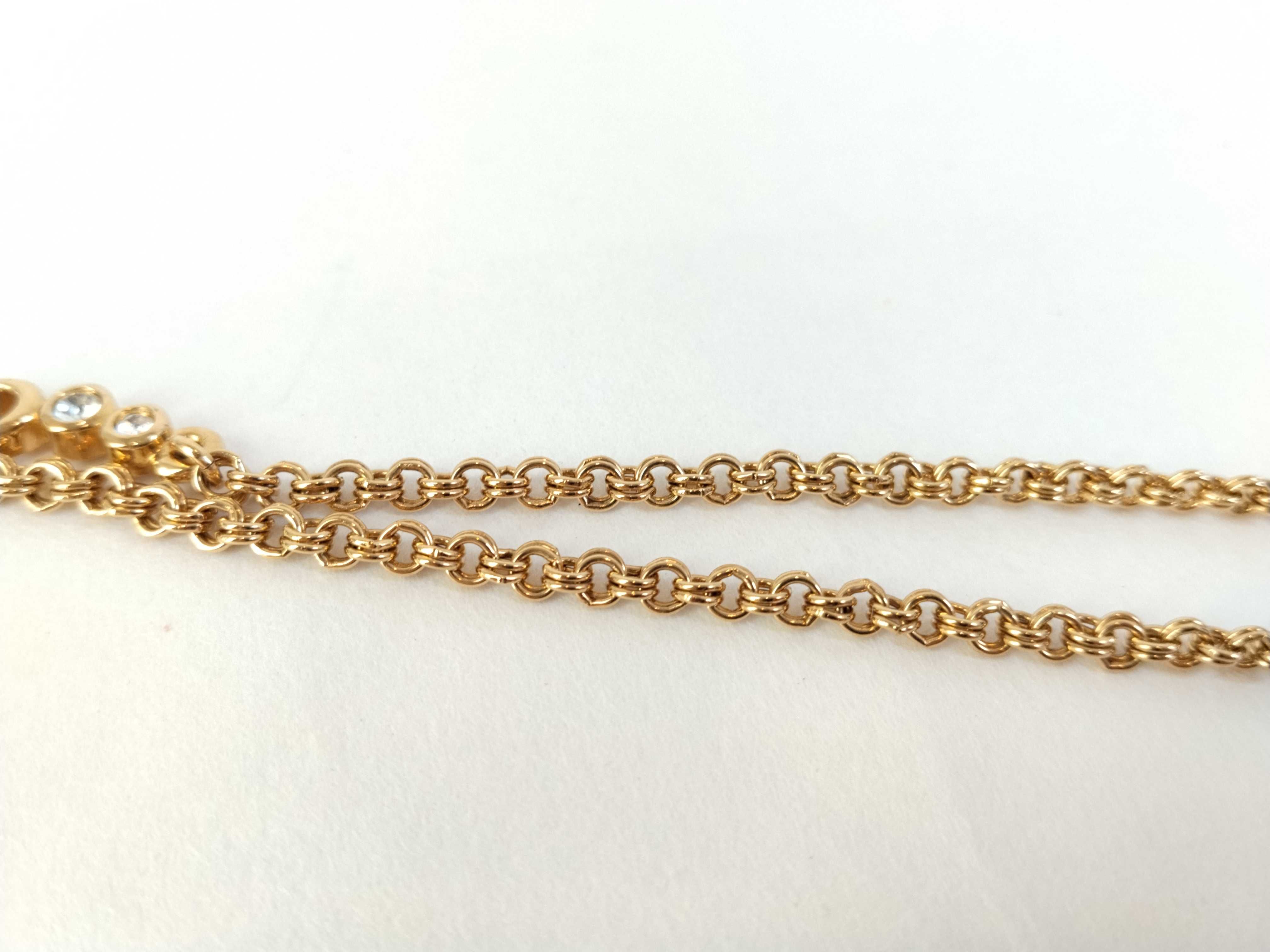 Necklace CD Logo Rhinestone GP Gold Color Necklace — view 8