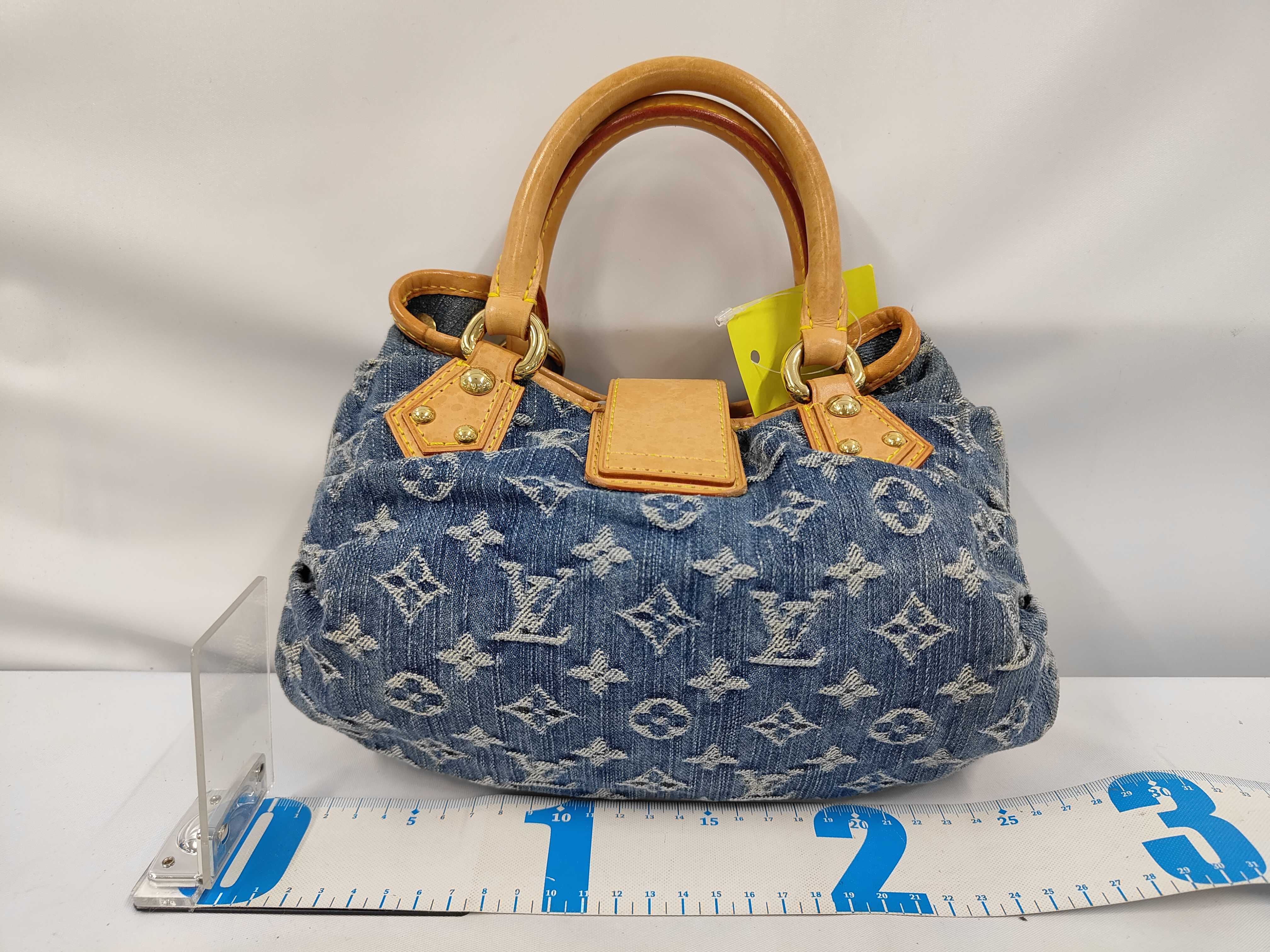 Monogram Denim Pleated Handbag — view 2