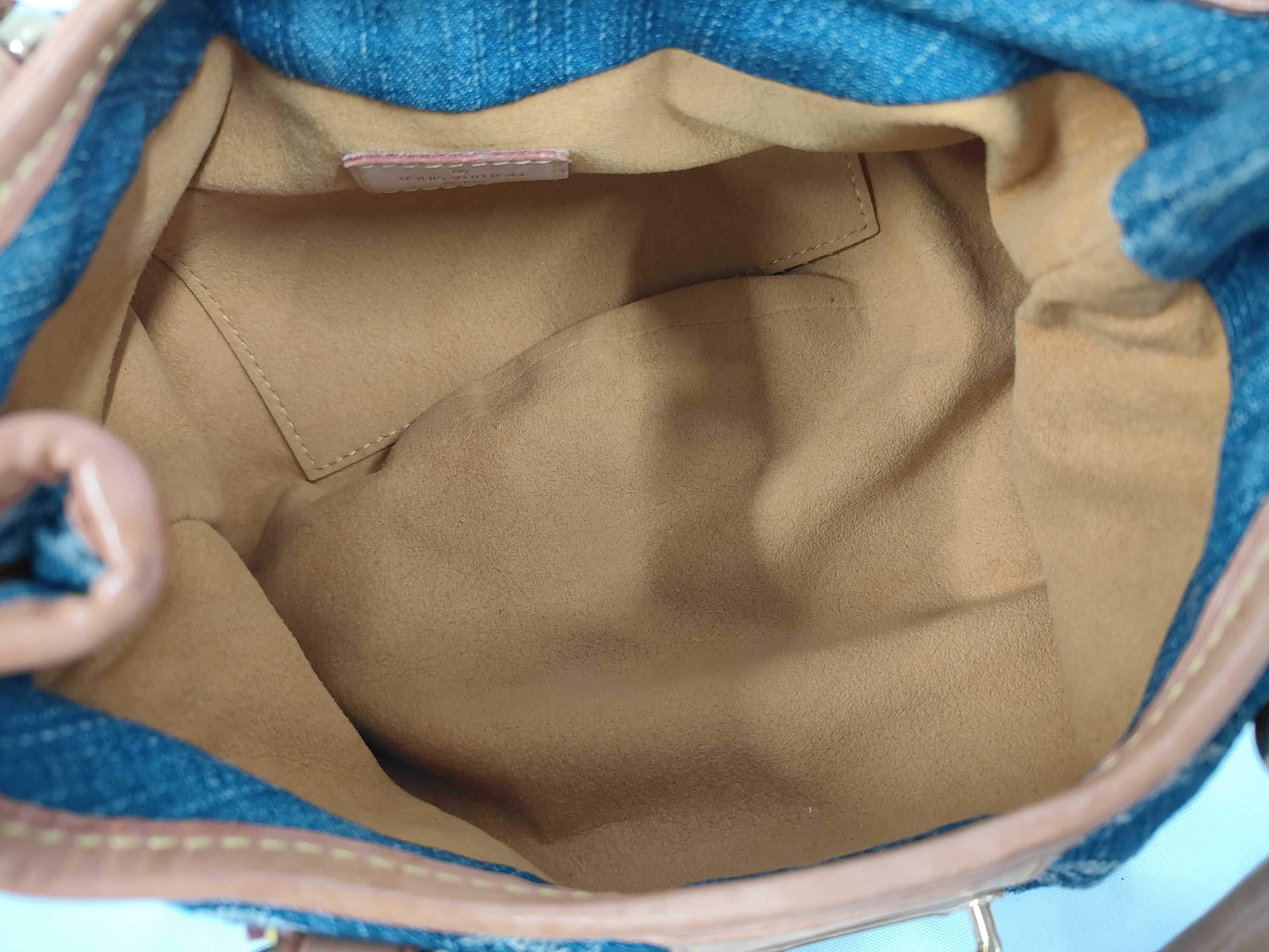 Monogram Denim Pleated Handbag — view 7
