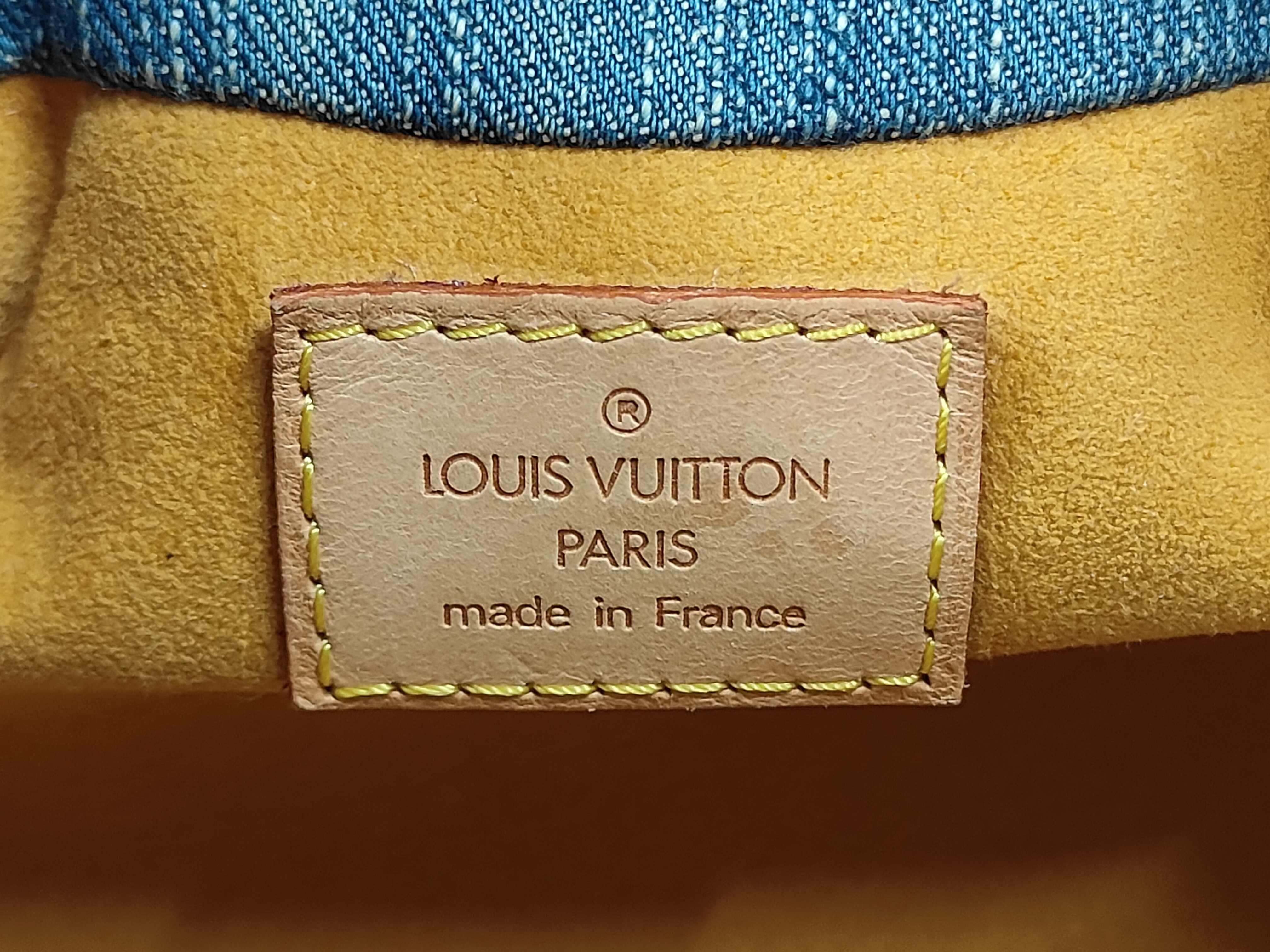 Monogram Denim Pleated Handbag — view 8
