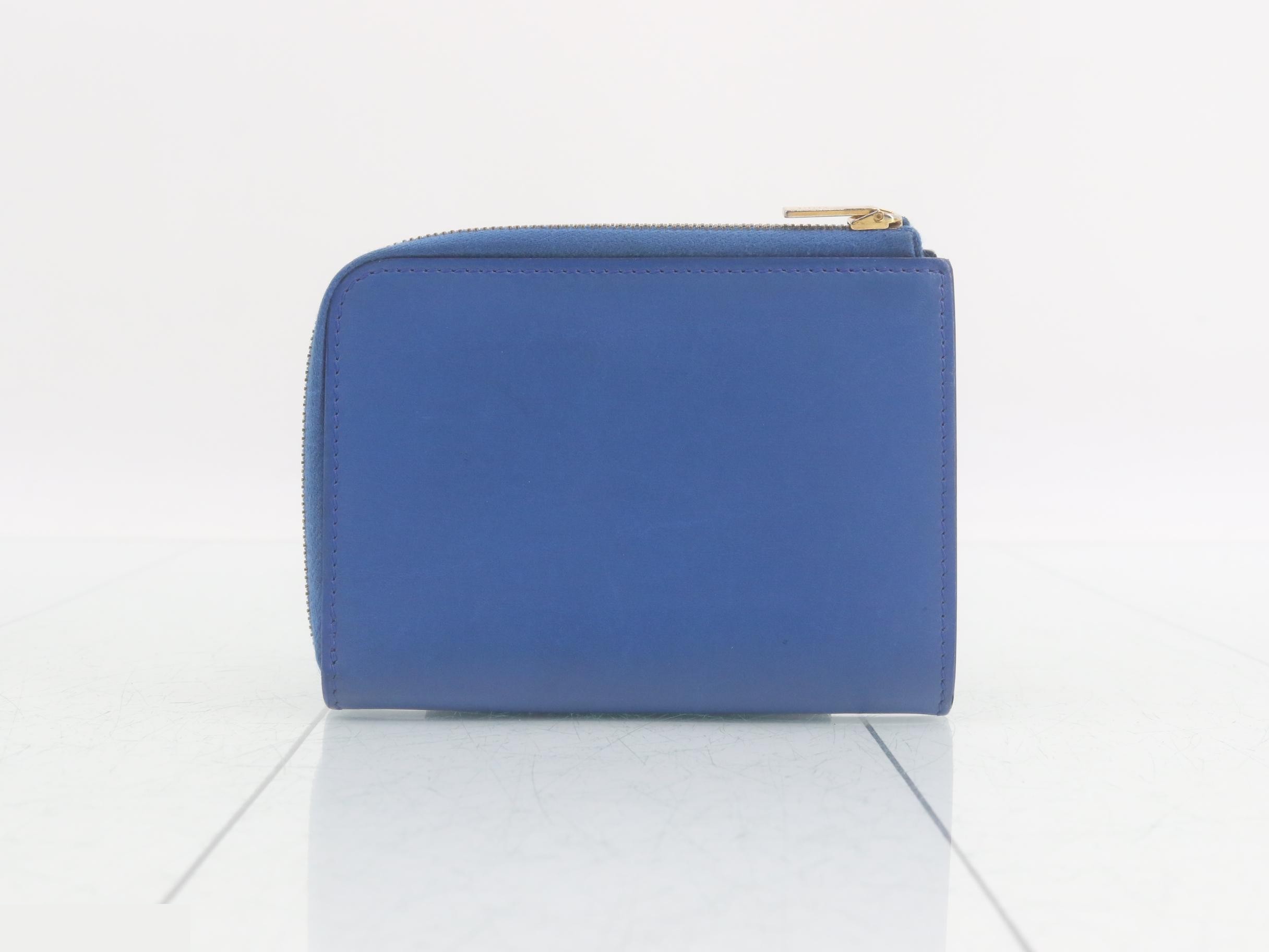 Phoebe Leather Coin Case, Blue — view 2