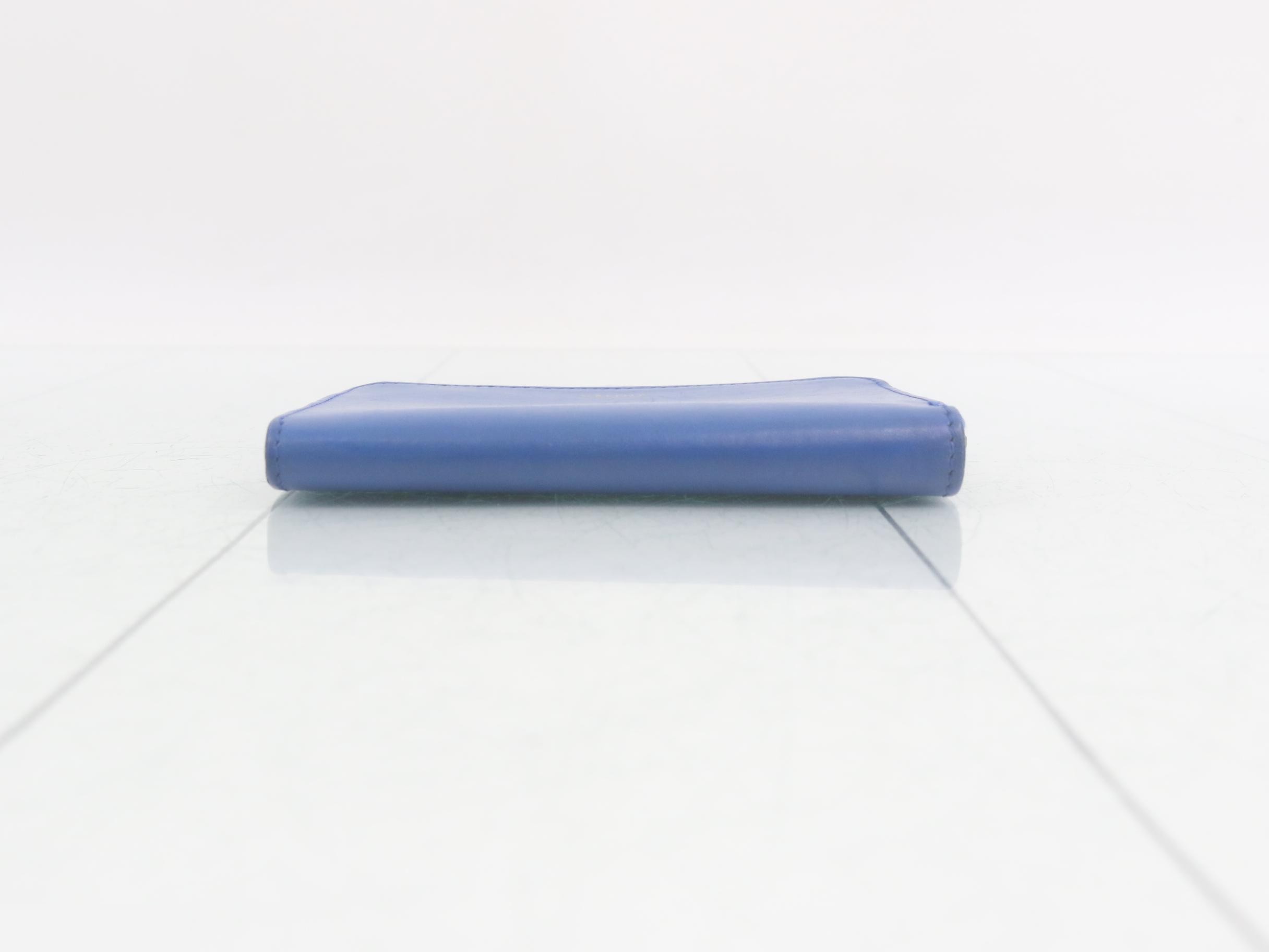 Phoebe Leather Coin Case, Blue — view 3