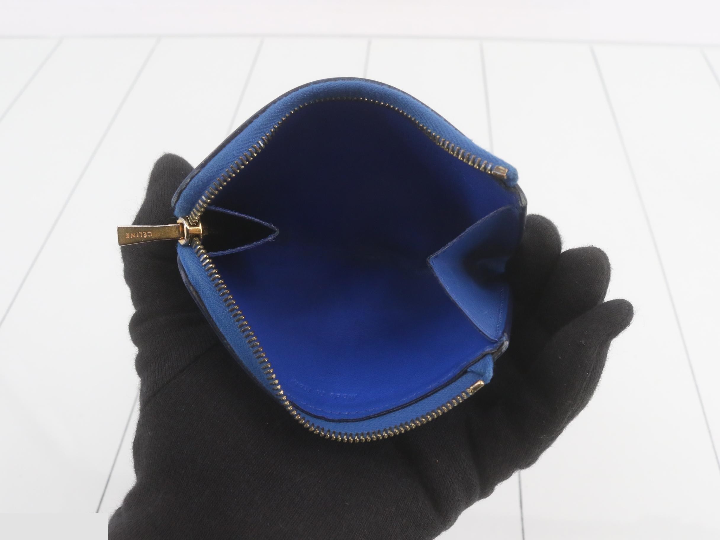 Phoebe Leather Coin Case, Blue — view 4