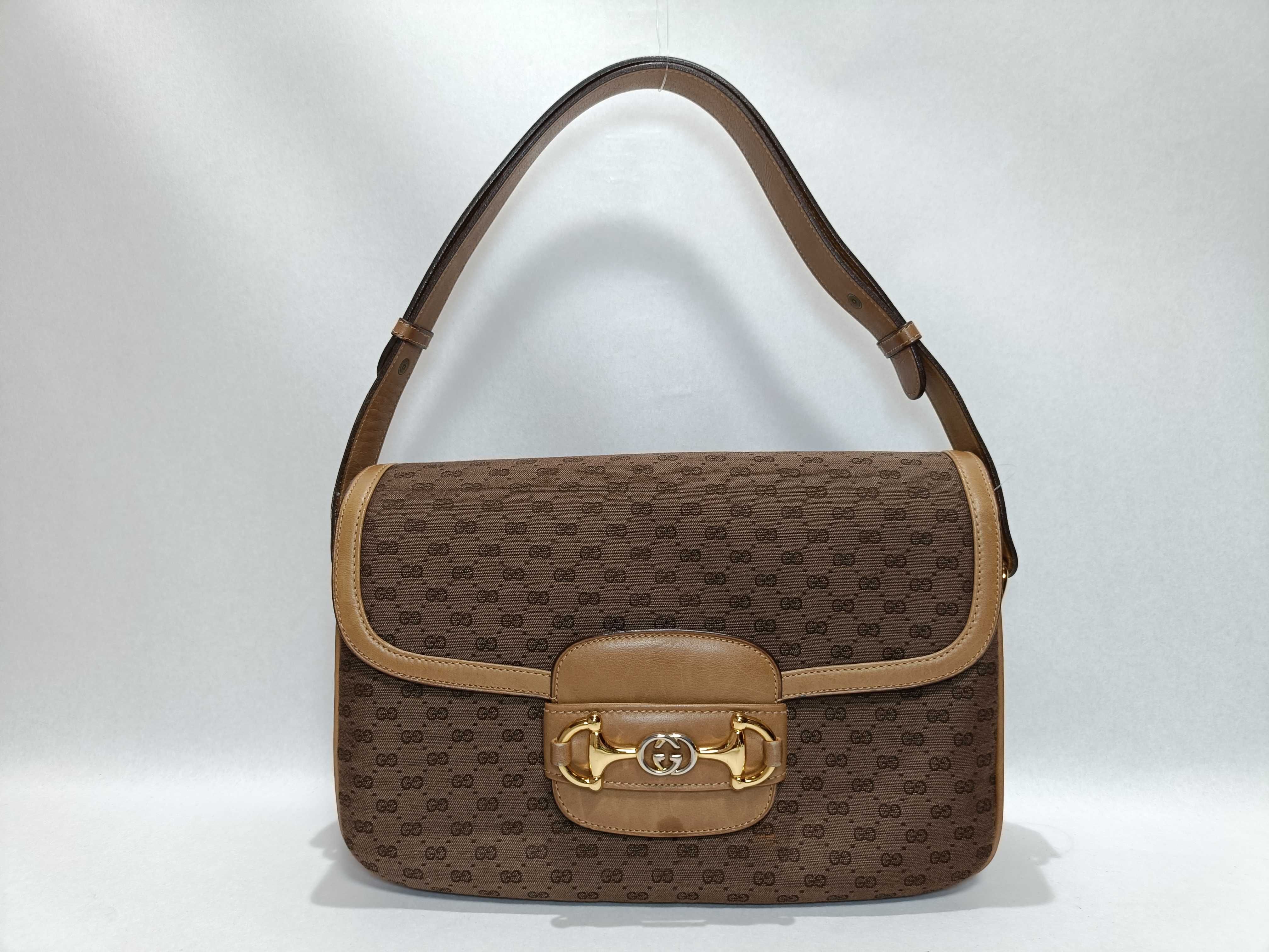 Micro GG Canvas Leather Brown Shoulder Bag