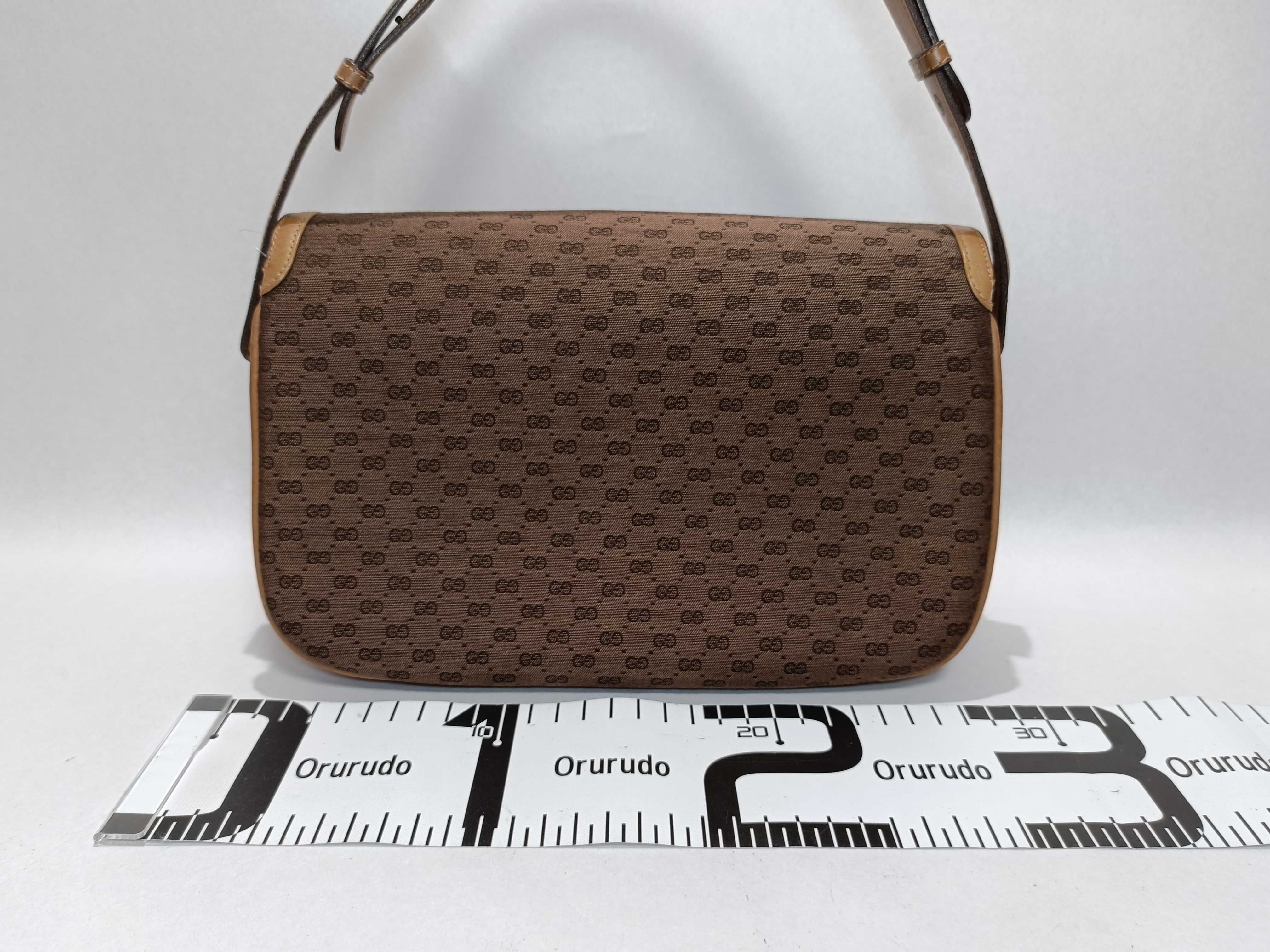 Micro GG Canvas Leather Brown Shoulder Bag — view 2