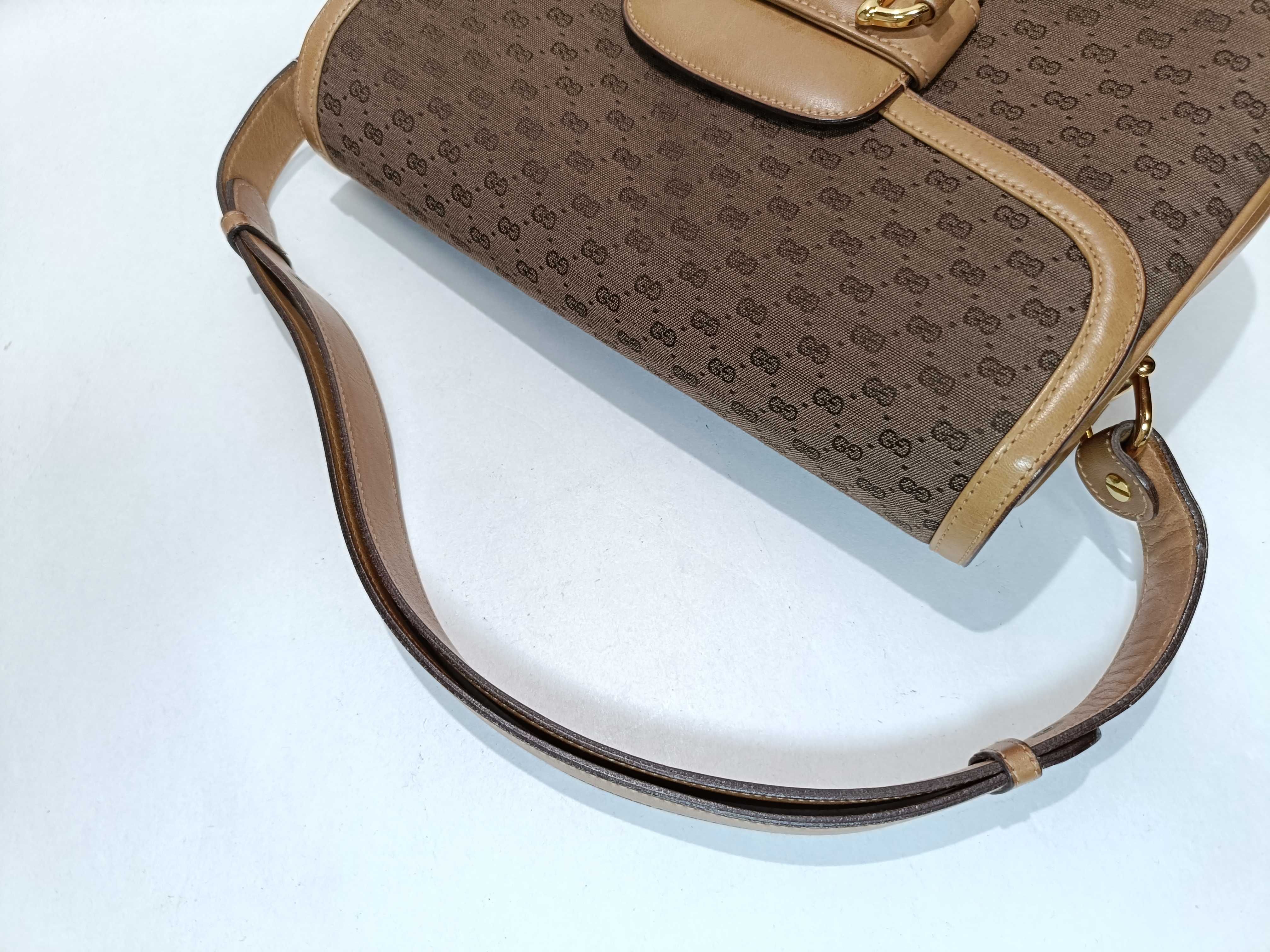 Micro GG Canvas Leather Brown Shoulder Bag — view 3