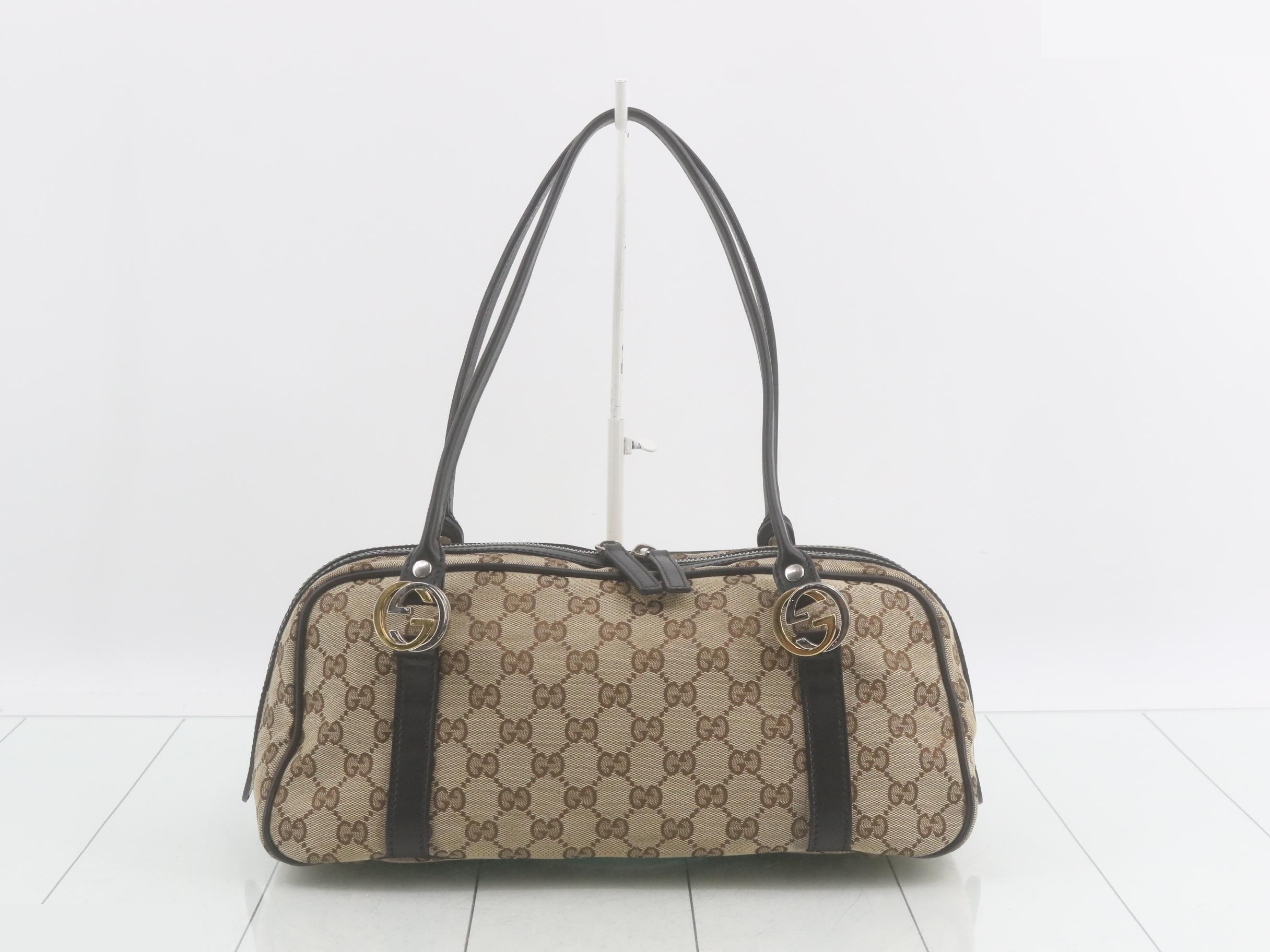 GG Canvas Interlocking Semi-Shoulder Bag