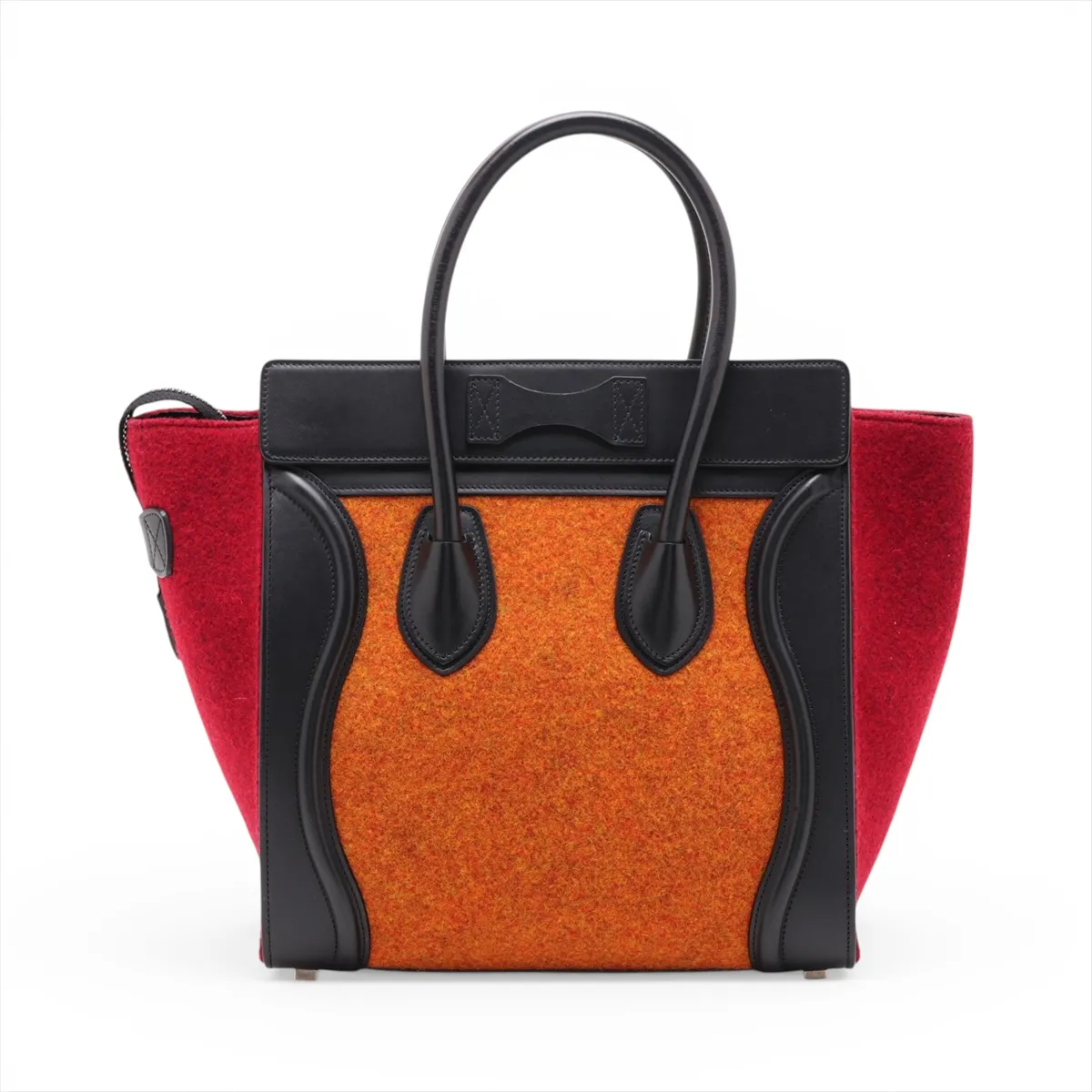 Luggage Micro Shopper Felt and Leather Handbag, Multicolor — view 2