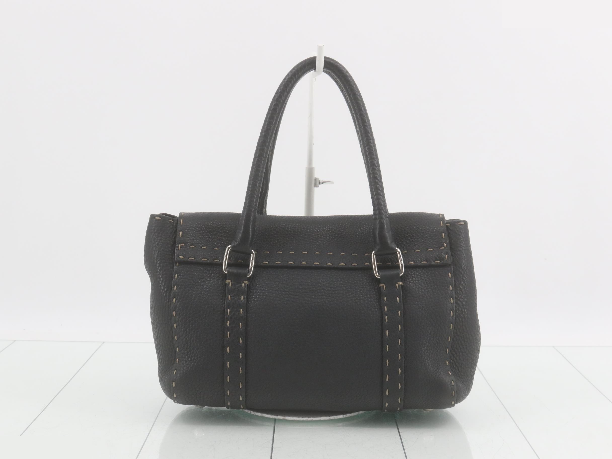 Selleria Mini Linda Leather Handbag, Black — view 2
