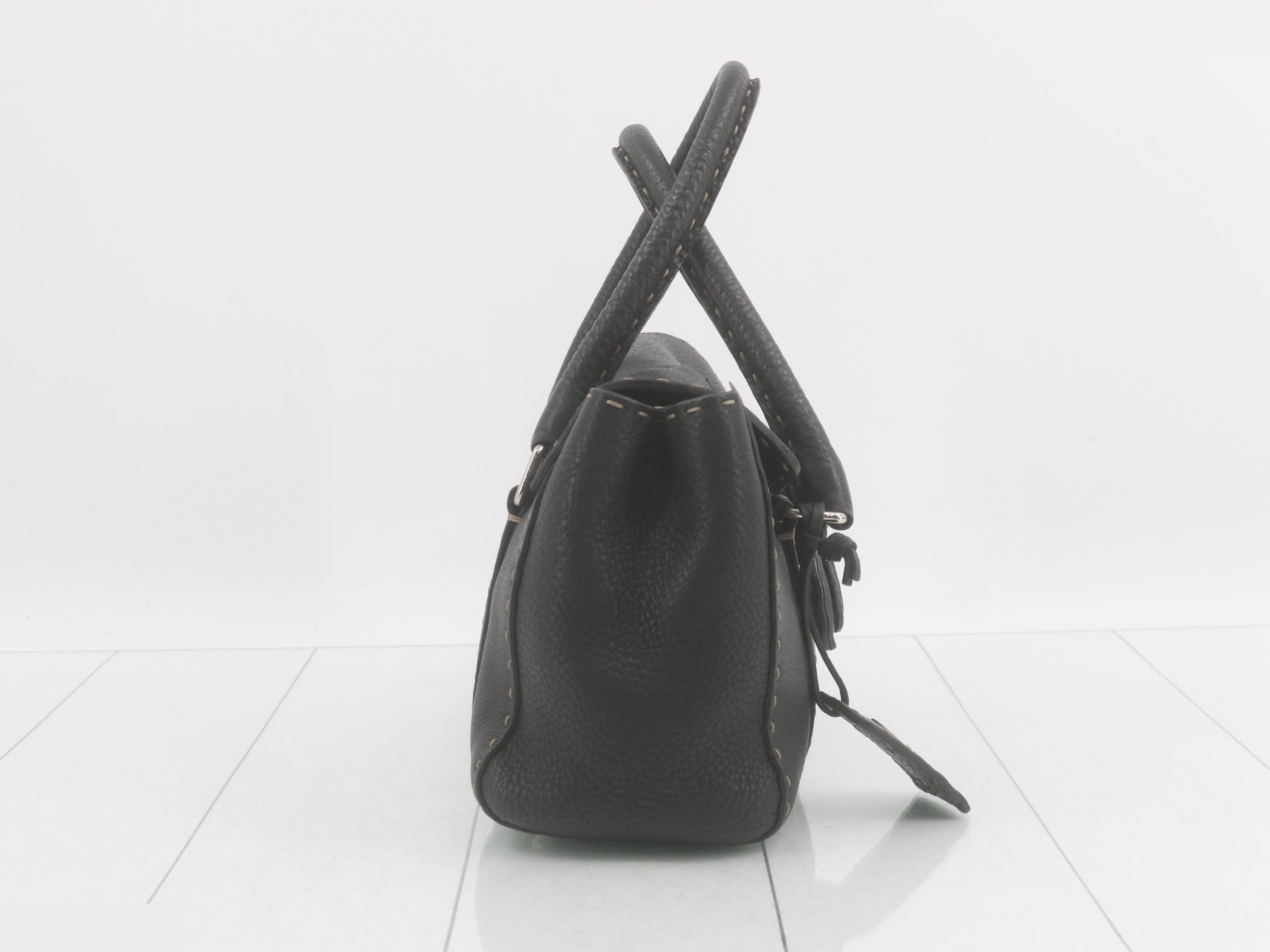Selleria Mini Linda Leather Handbag, Black — view 4