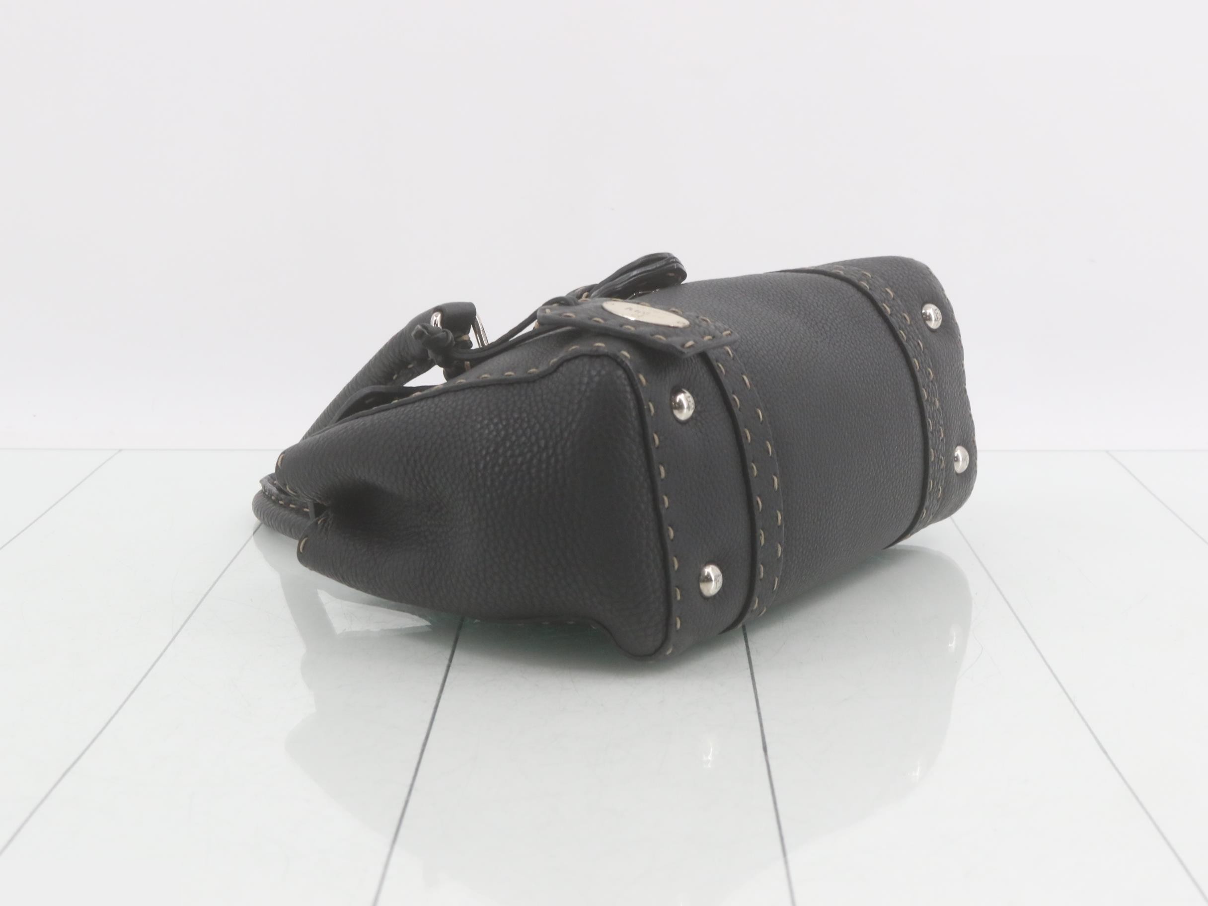 Selleria Mini Linda Leather Handbag, Black — view 5