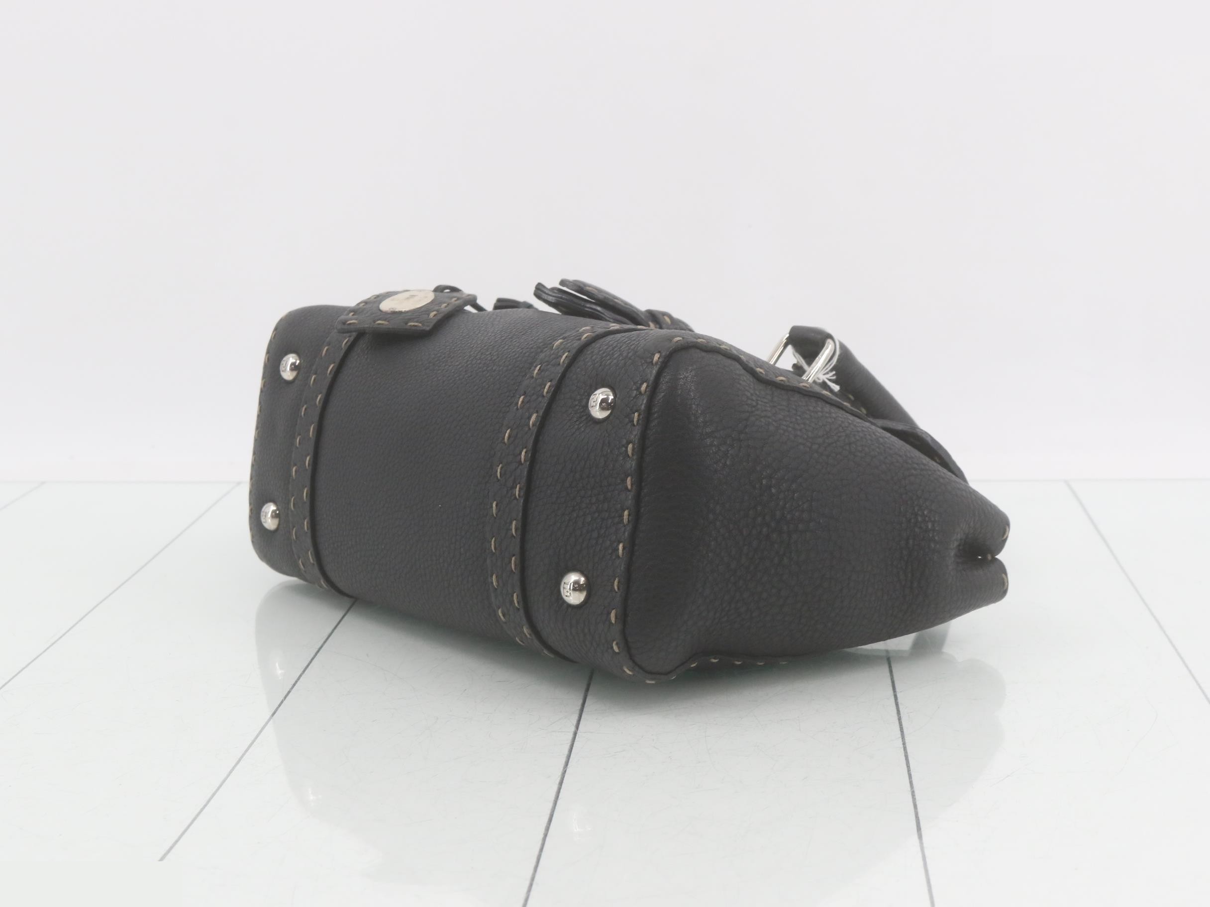 Selleria Mini Linda Leather Handbag, Black — view 6