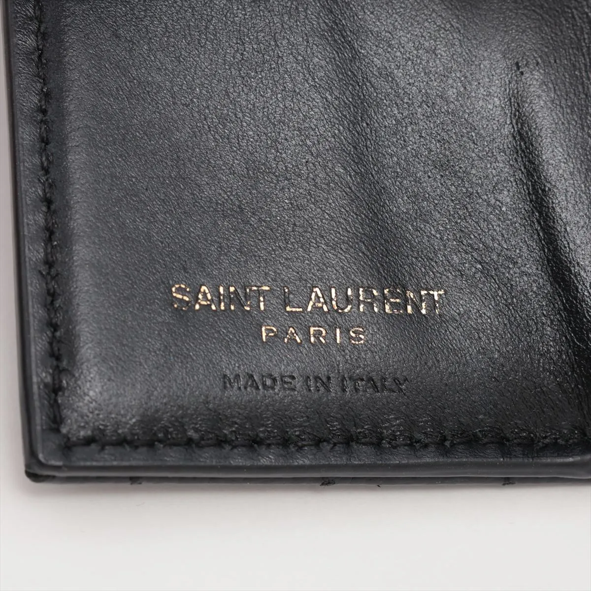 Cassandra YSL Line Origami Tiny Wallet BND668274 Leather Compact Wallet Black — view 8