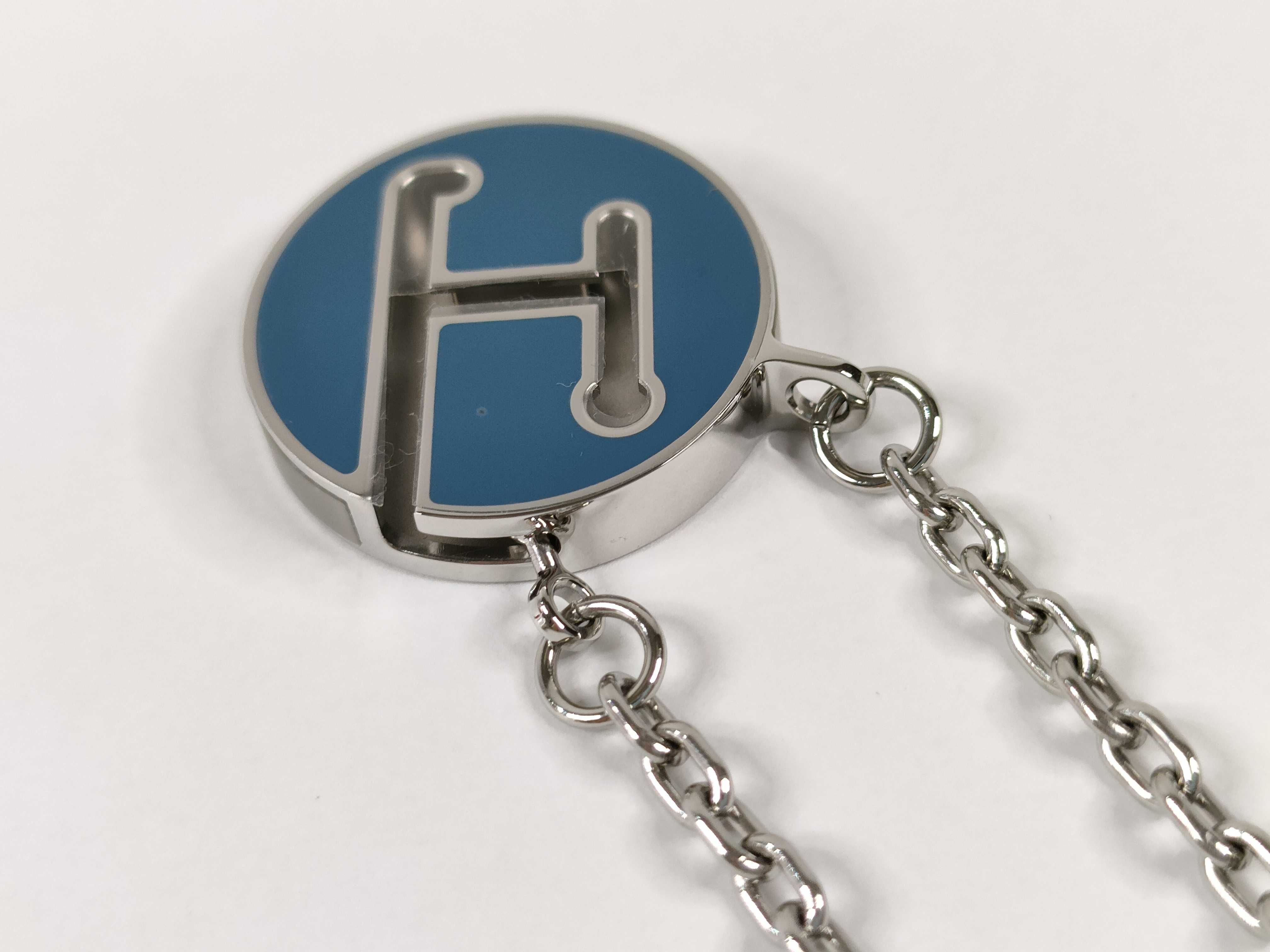 Labyrinth Necklace, Blue Tone Petite x Matte Silver Hardware, Hermes, Unused Necklace — view 7