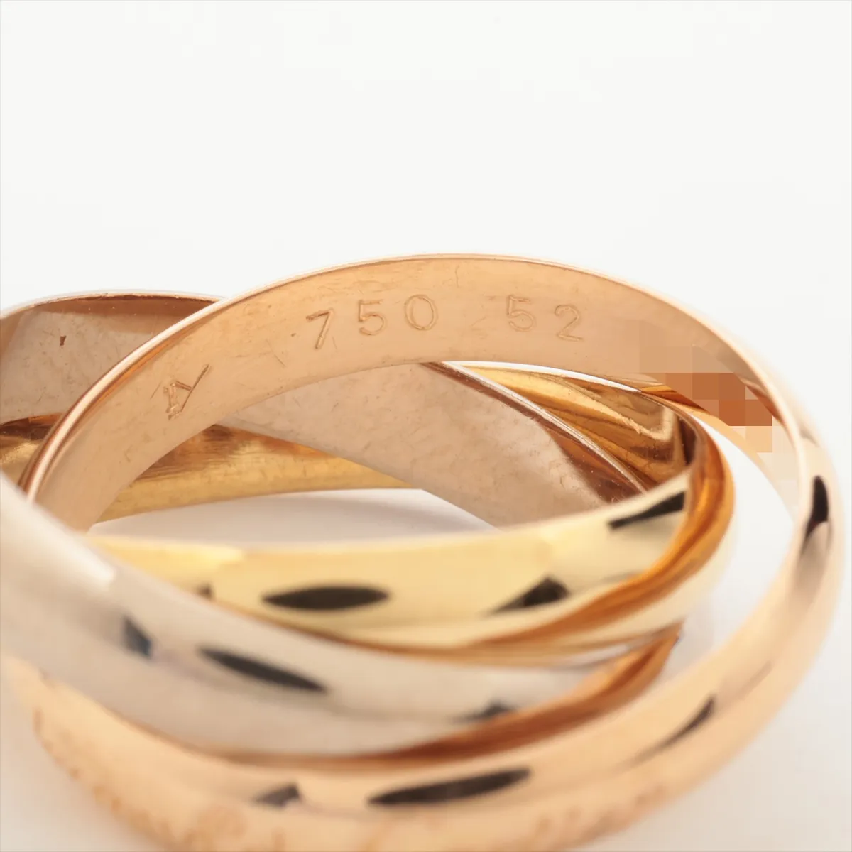 Trinity Ring 750 (Yellow Gold x Pink Gold x White Gold) 7.9g Size 52 Z1115A (Inner metal discoloration) — view 3