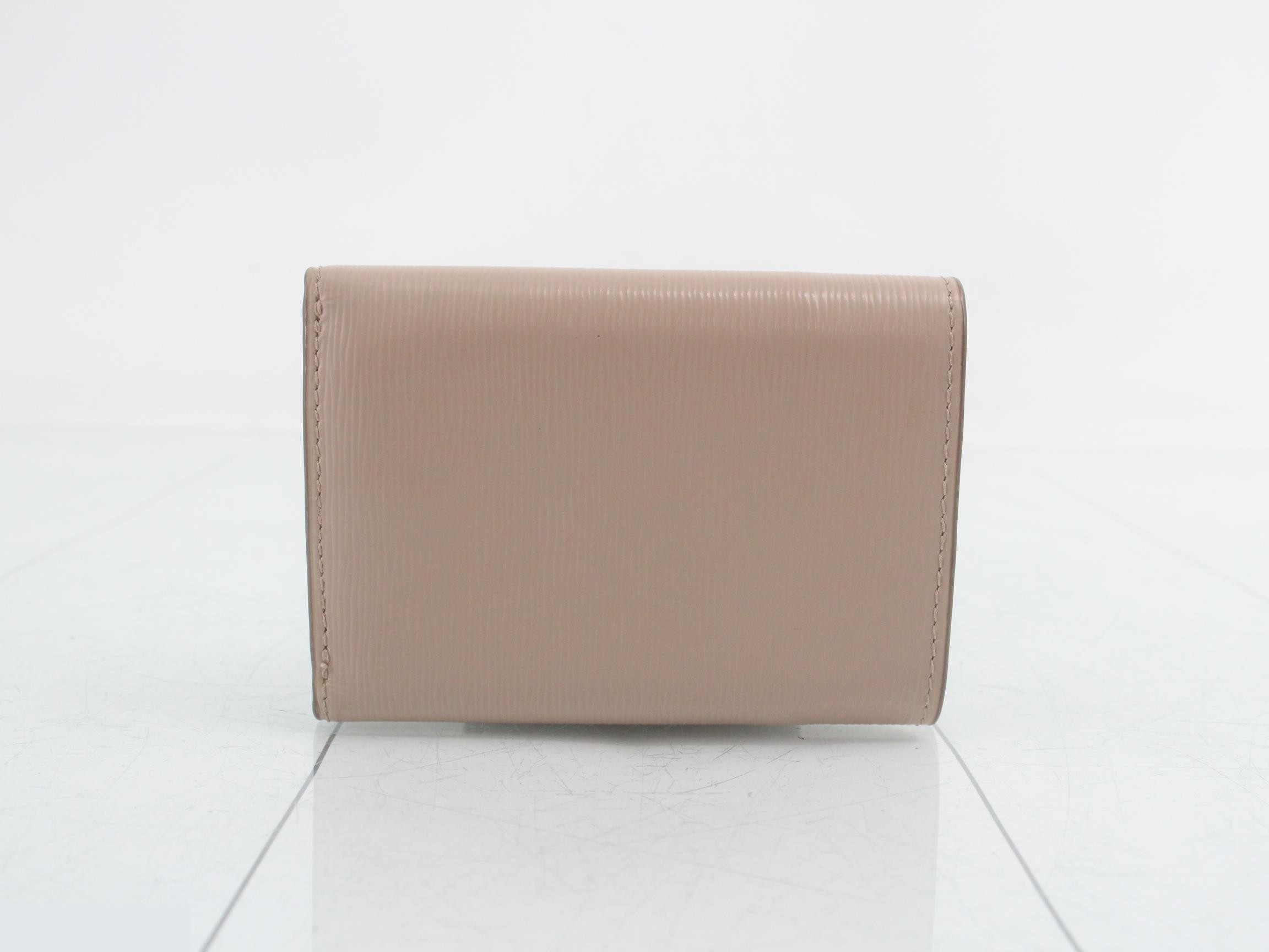 Triangle logo tri-fold wallet pink beige — view 2