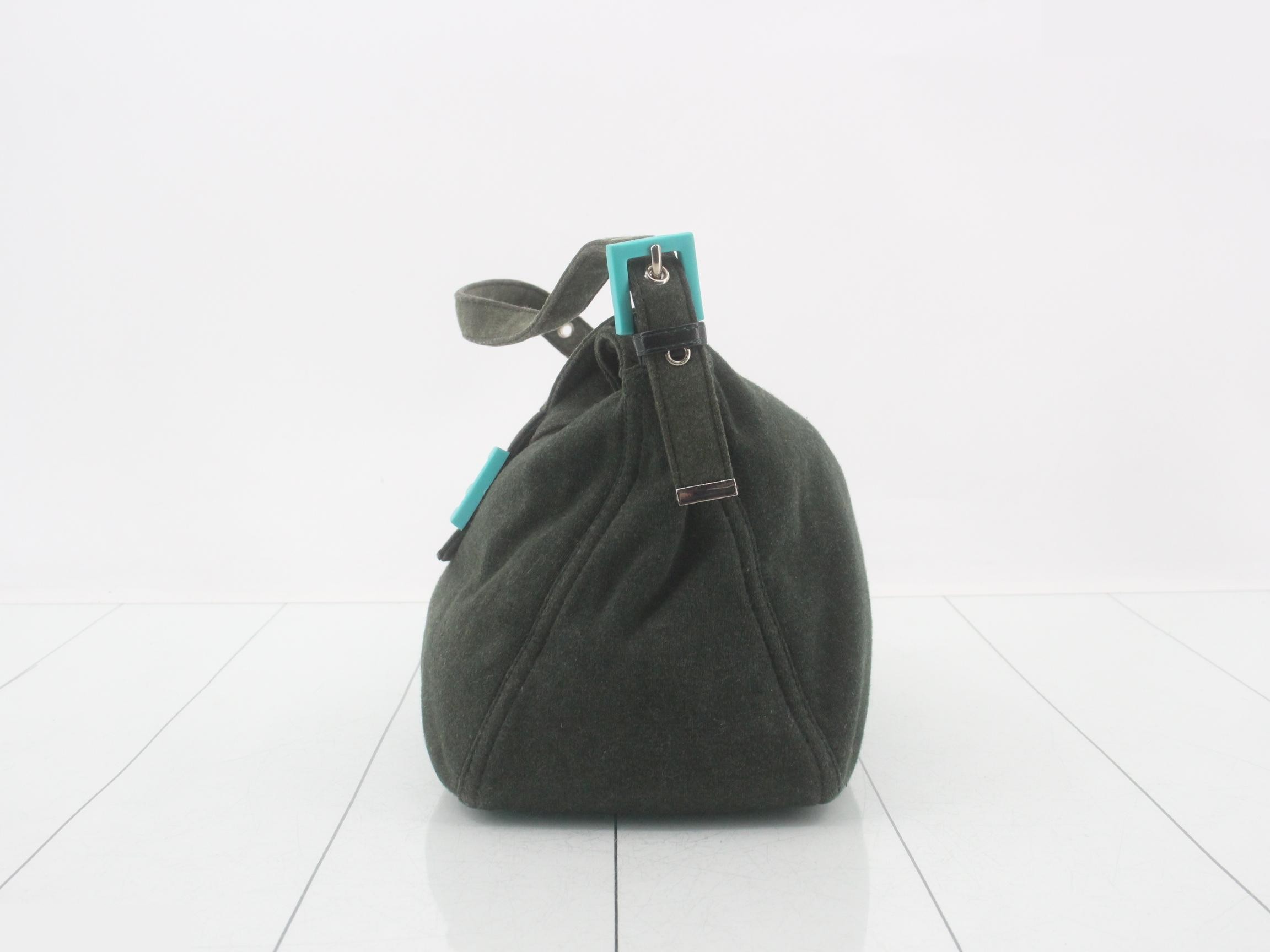 Mamma Bucket Cotton Jersey Shoulder Bag, Green — view 3