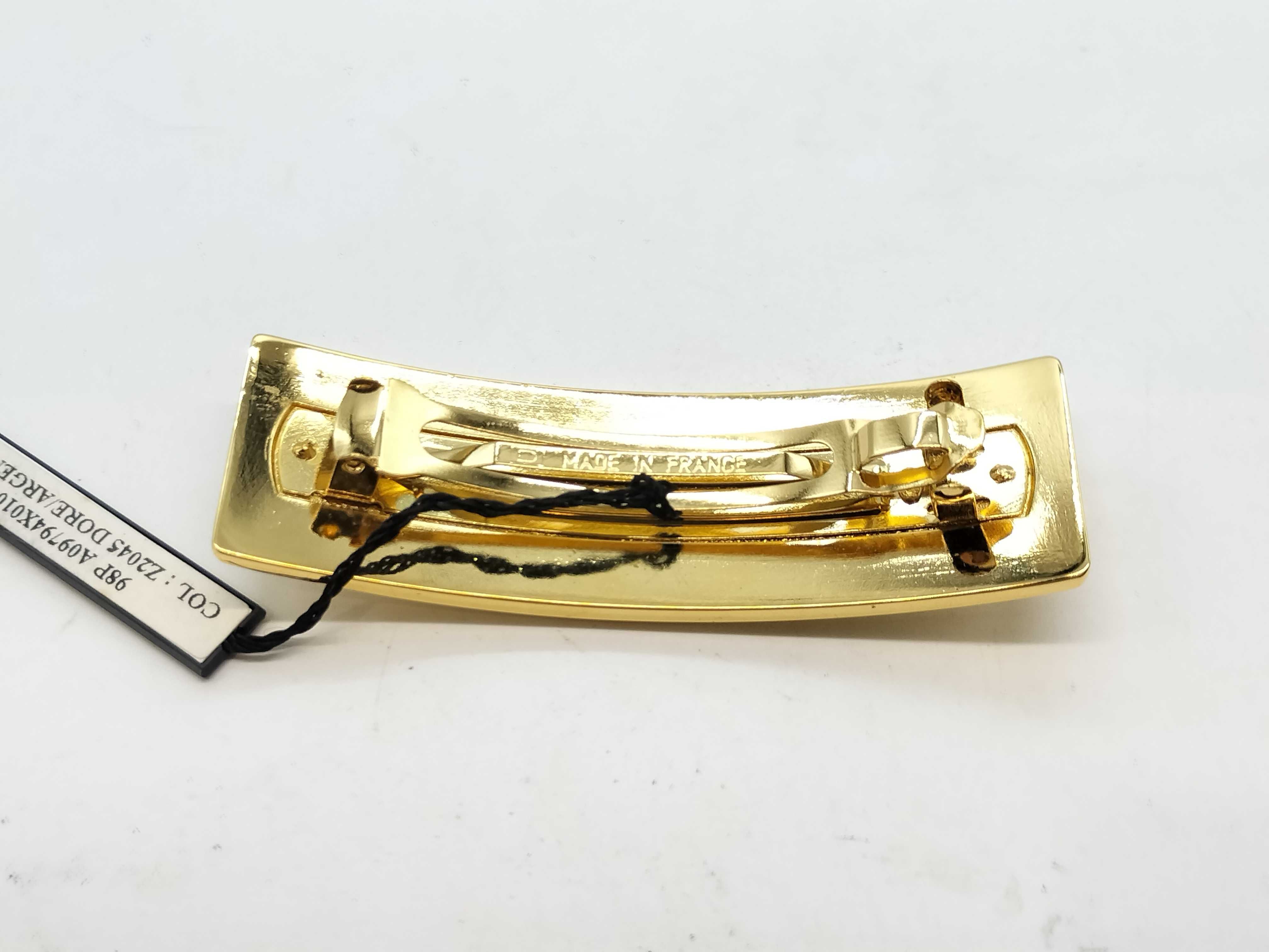 Vintage Barrette, Coco Mark, Gold Plated, with Box, Hair Accessory — view 2