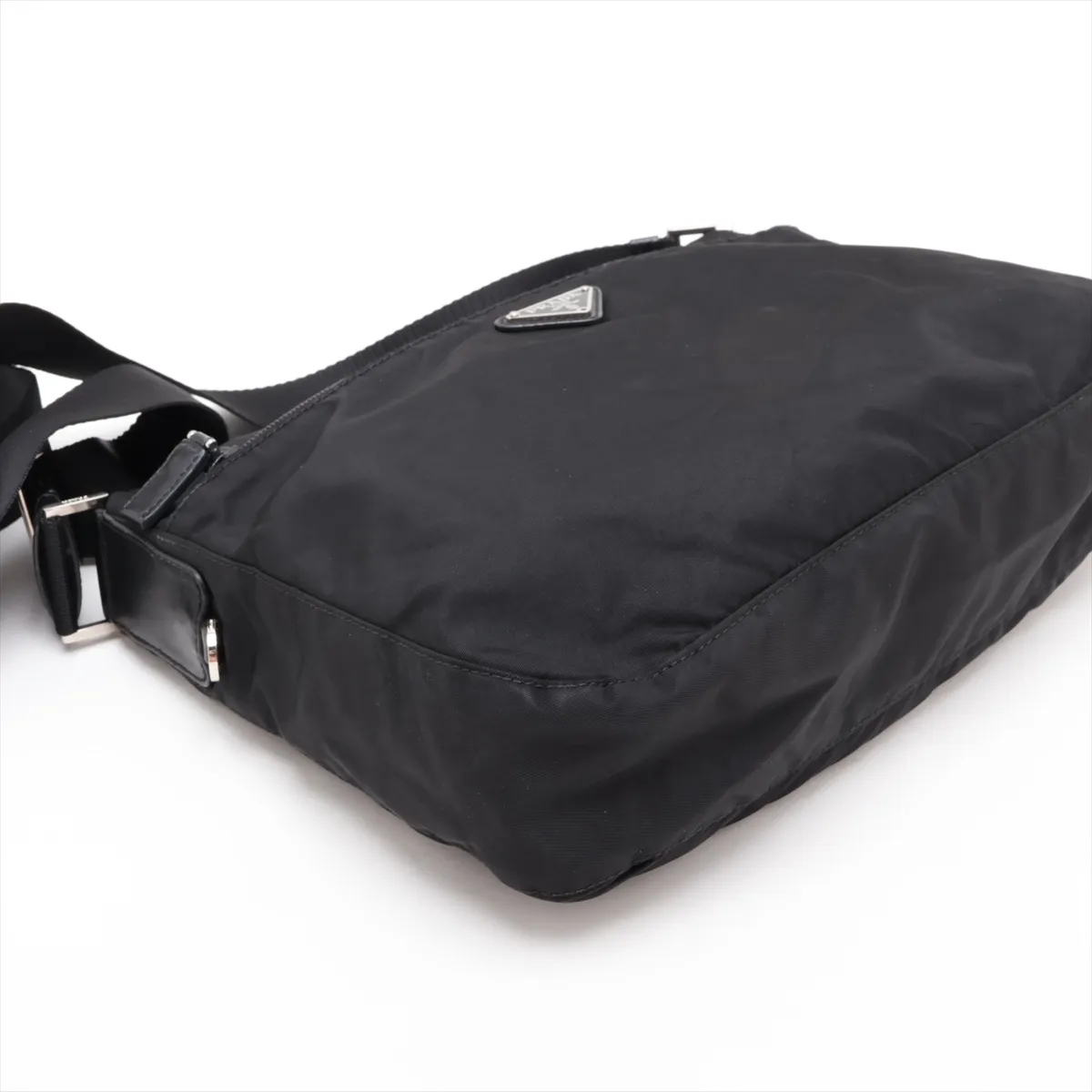 Tessuto Nylon x Leather Shoulder Bag, Black — view 4