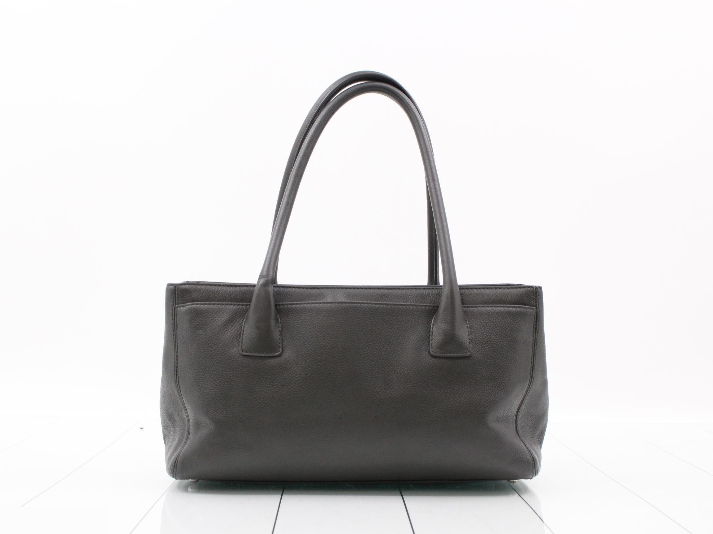 Executive Leather Tote Bag, Silver Hardware, Serial Number 17 — view 2