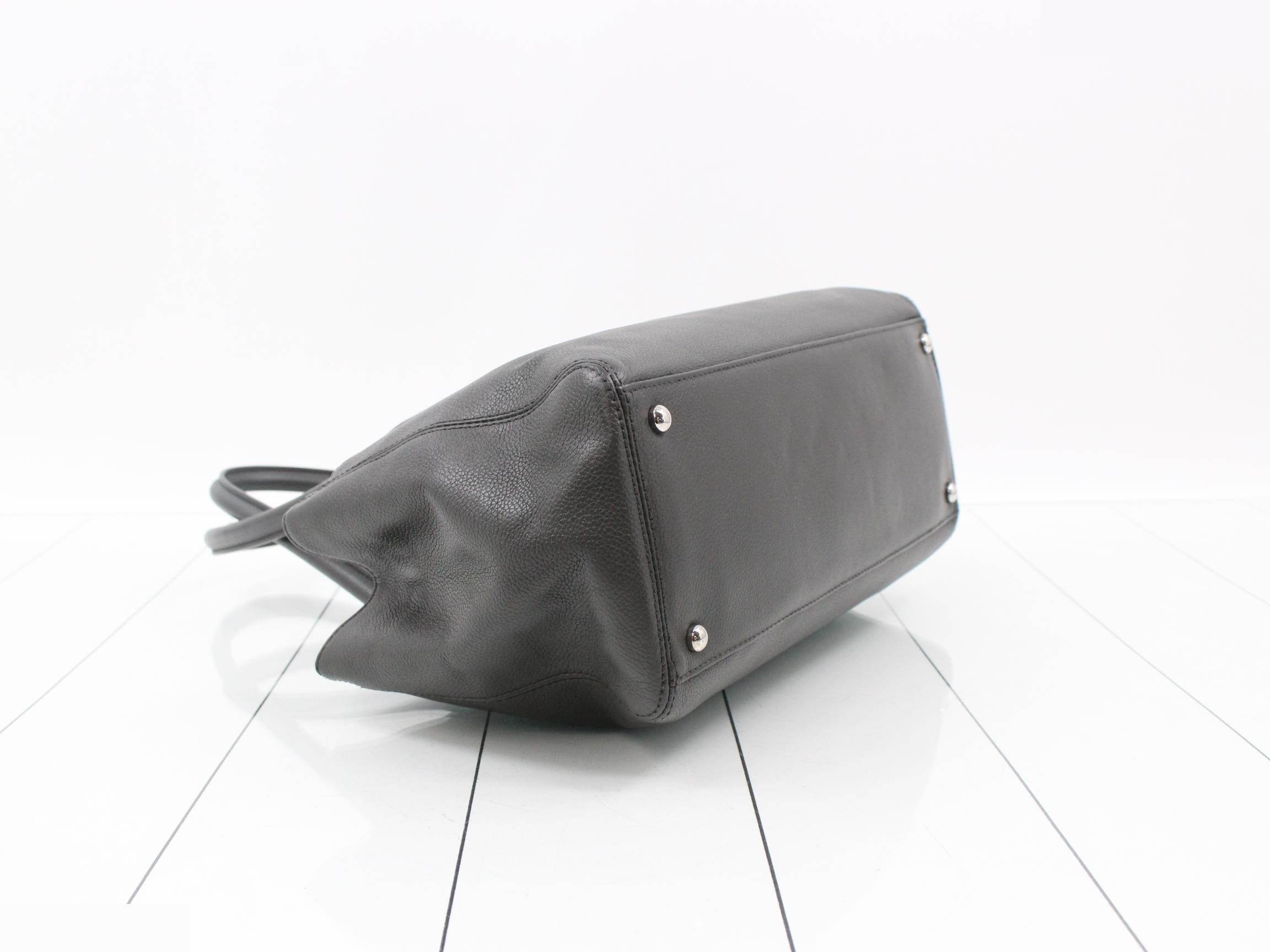 Executive Leather Tote Bag, Silver Hardware, Serial Number 17 — view 5