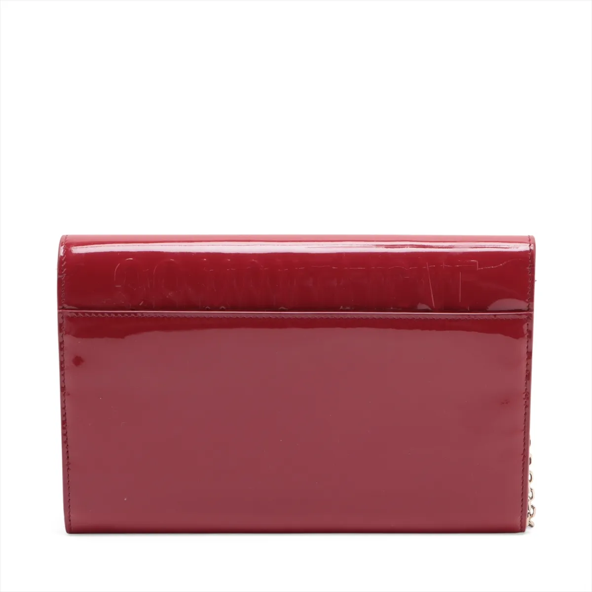 Montaigne 30 Patent Leather Chain Wallet Red — view 2