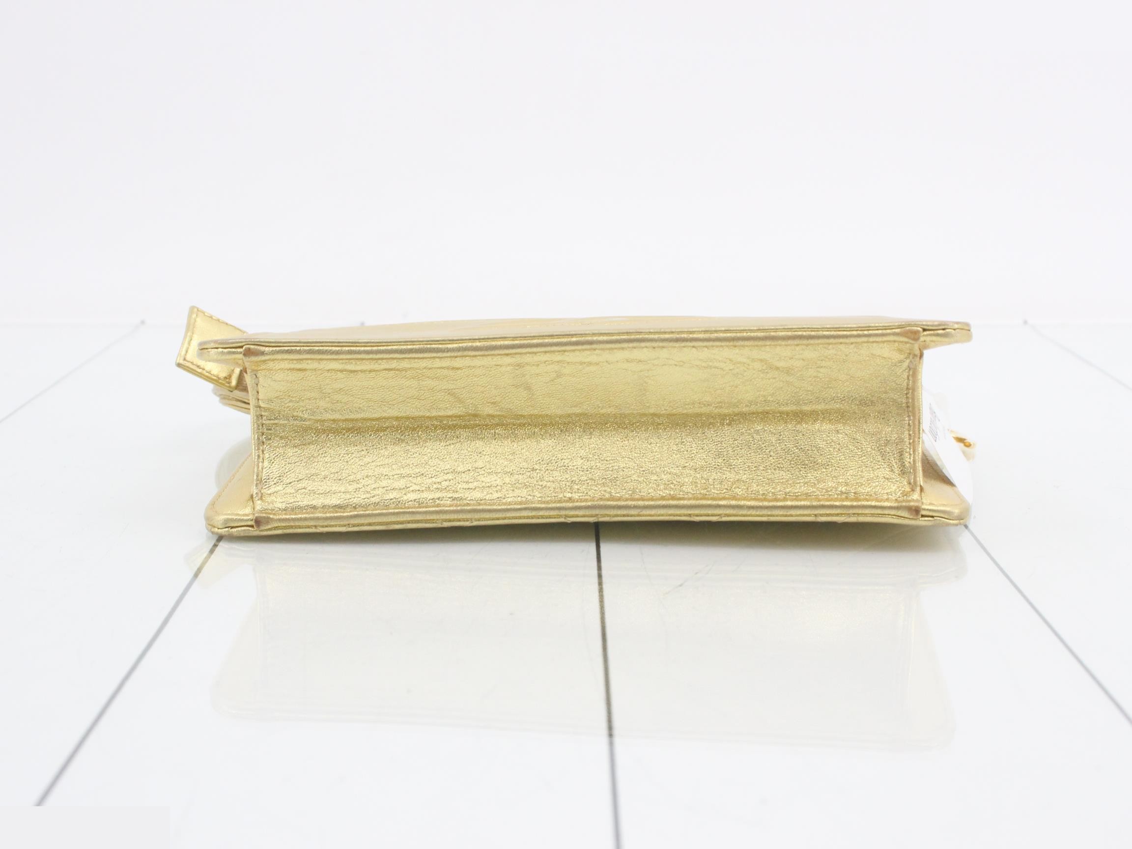 Coco Mark Clutch, Gold Lambskin, with Handle, Series 4 — view 3