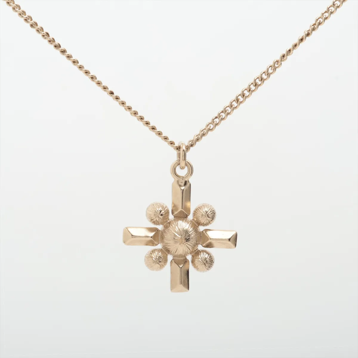 Coco Mark B19S Necklace, GP x Rhinestone x Faux Pearl, Gold, — view 2
