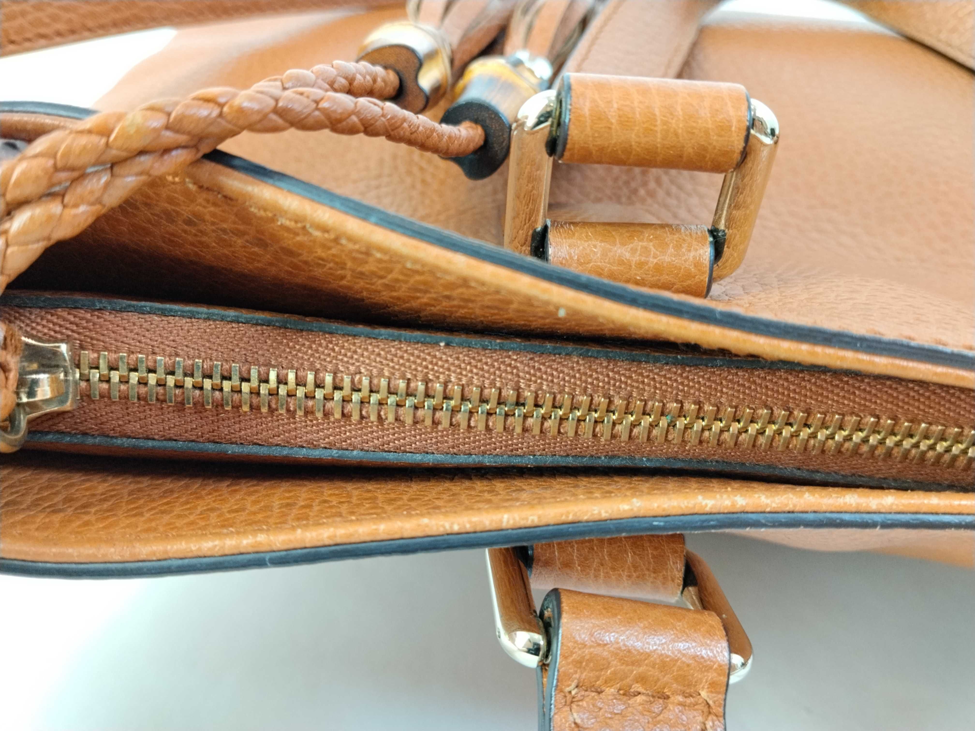 Dollar Calfskin Bamboo Tassel 2-Way Tote Bag (Handbag) — view 11