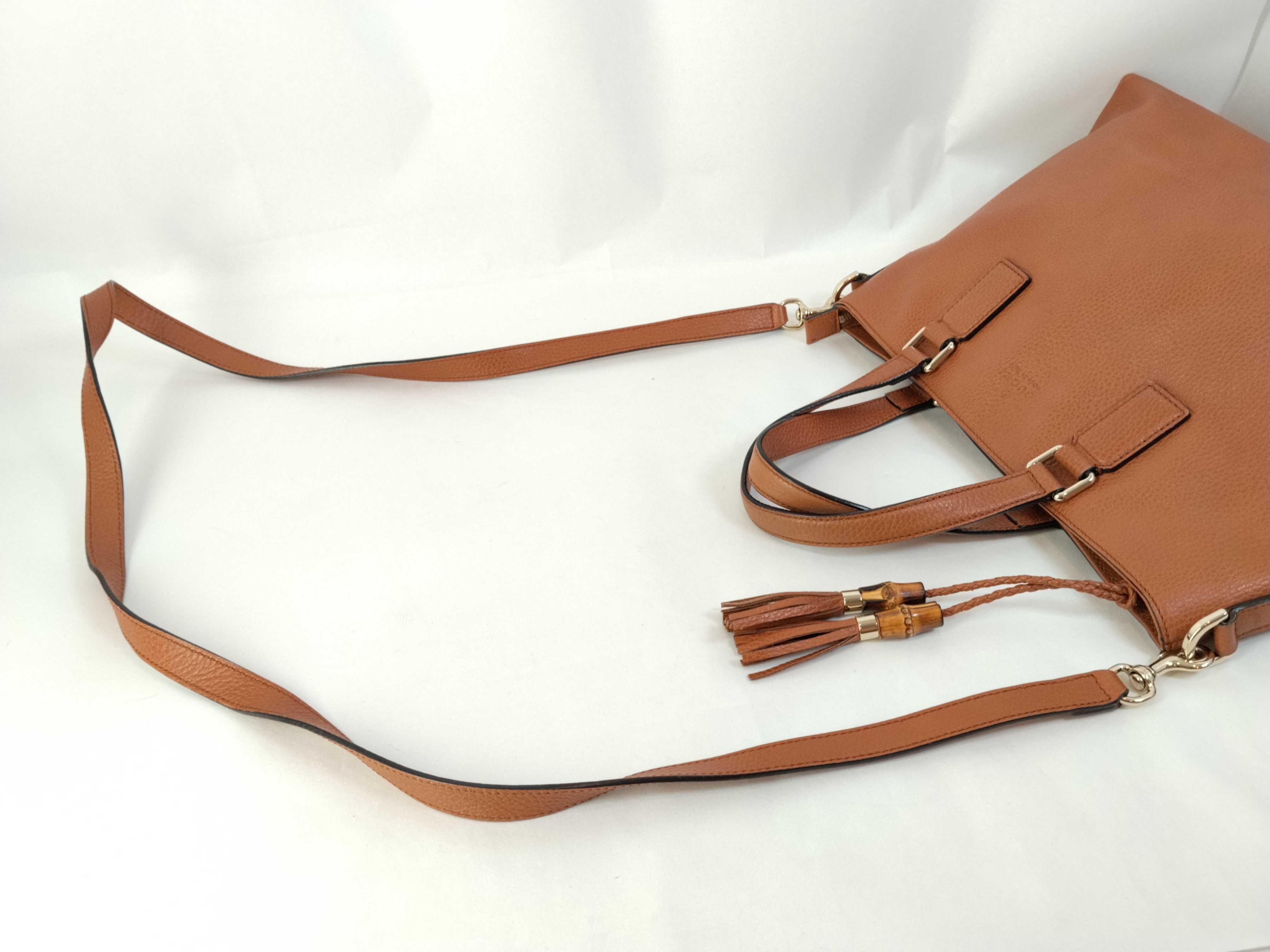 Dollar Calfskin Bamboo Tassel 2-Way Tote Bag (Handbag) — view 3