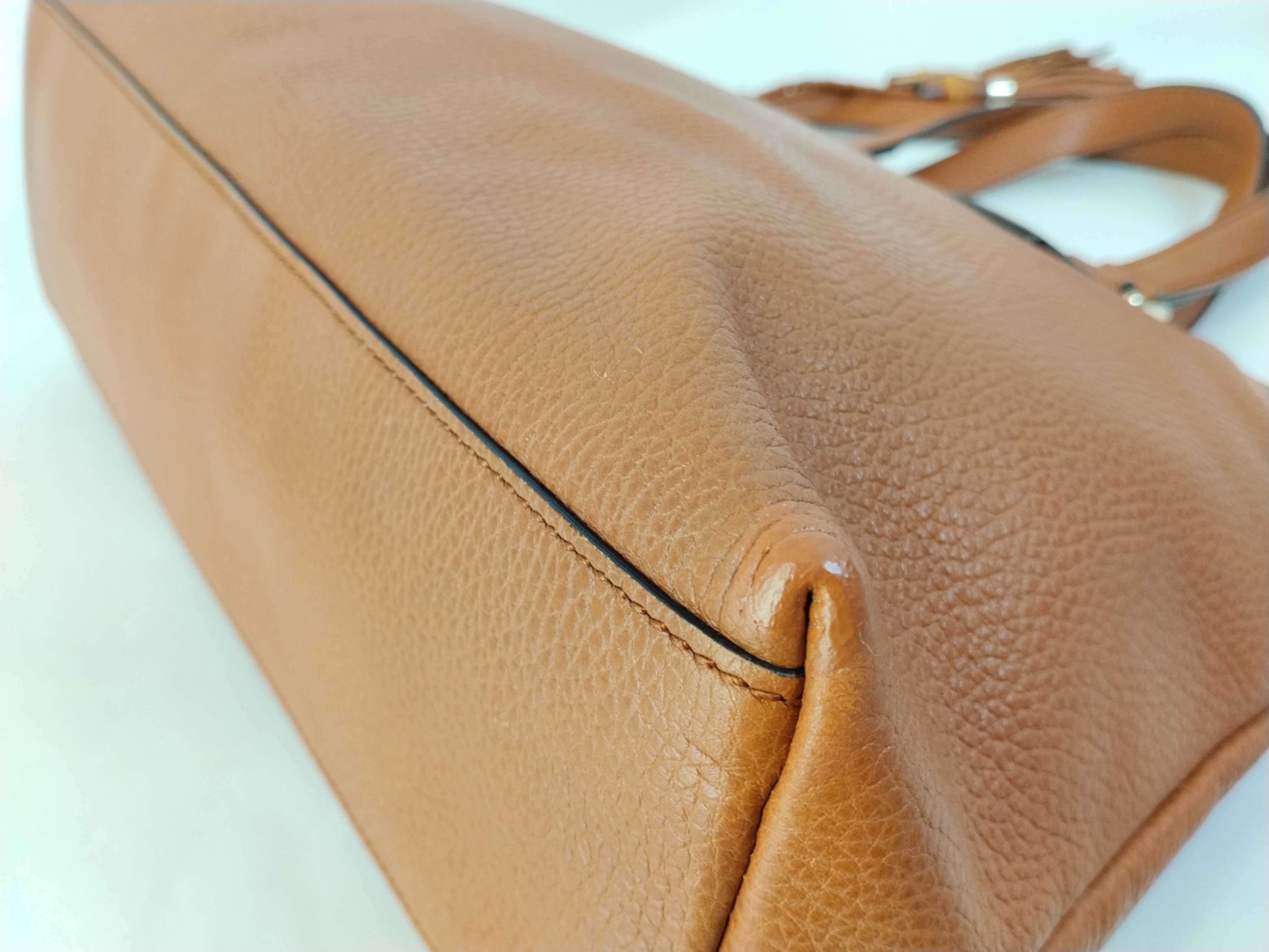Dollar Calfskin Bamboo Tassel 2-Way Tote Bag (Handbag) — view 9