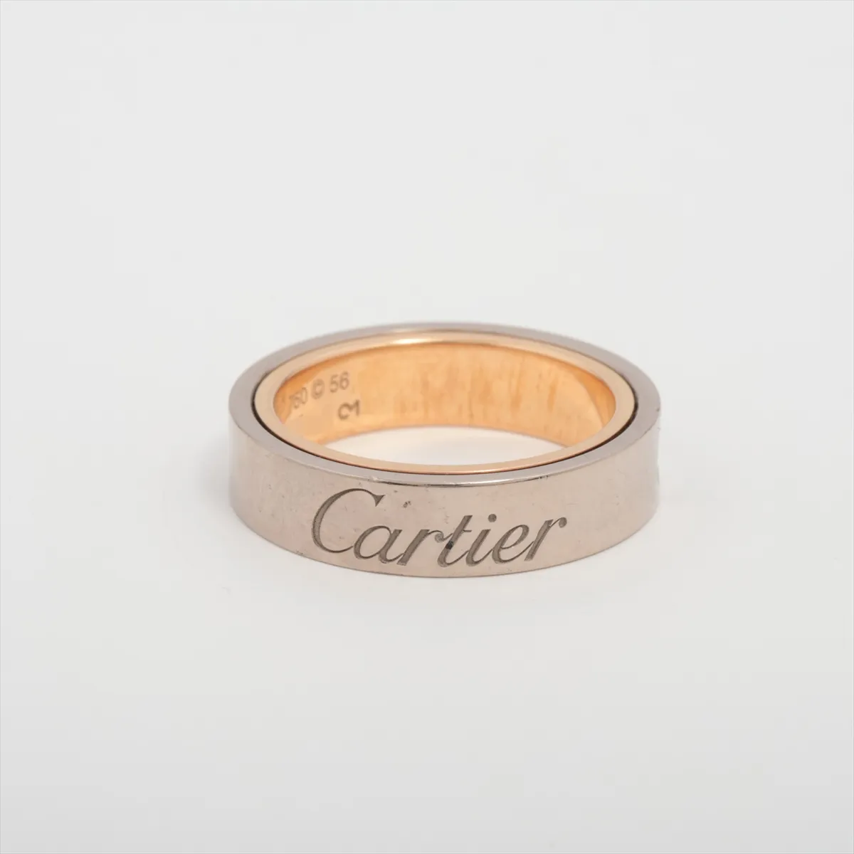Secret Love Ring, 750 (PG x WG), 11.3g, Size 56, EE1316, dents, B4065056, with cord necklace (no brand engraving). — view 2
